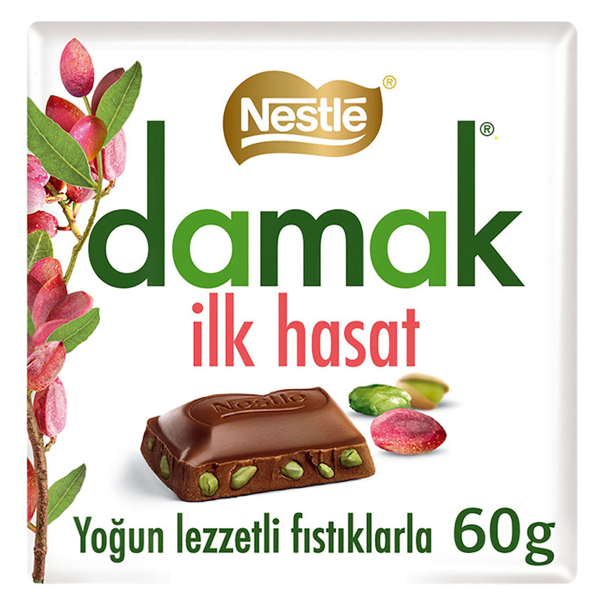 Nestle Çikolata Damak Antep Fıstıklı Sütlü İlk Hasat 60 Gr