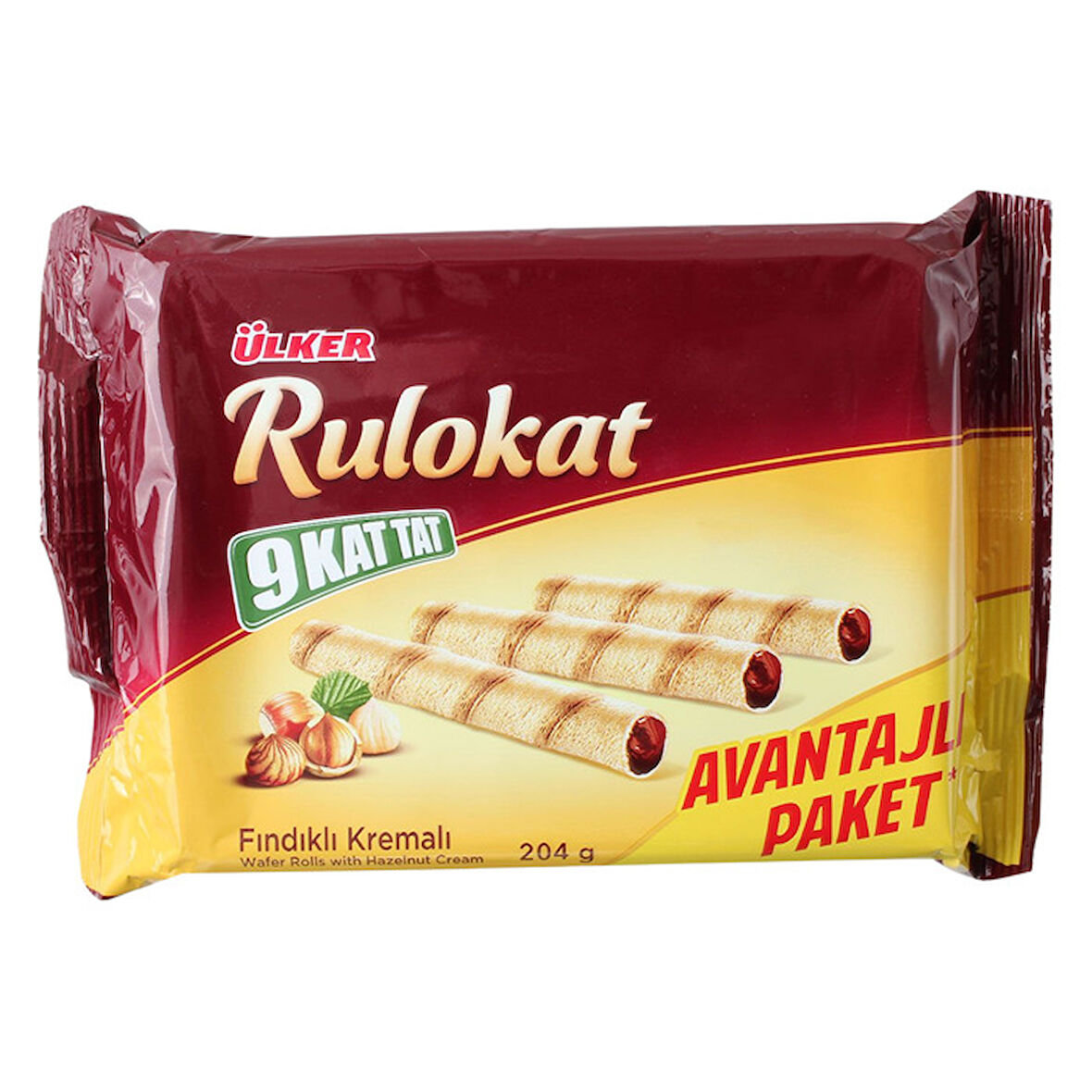 Ülker Rulokat 9 Kat Tat Çikolatalı Rulo Gofret 204 Gr