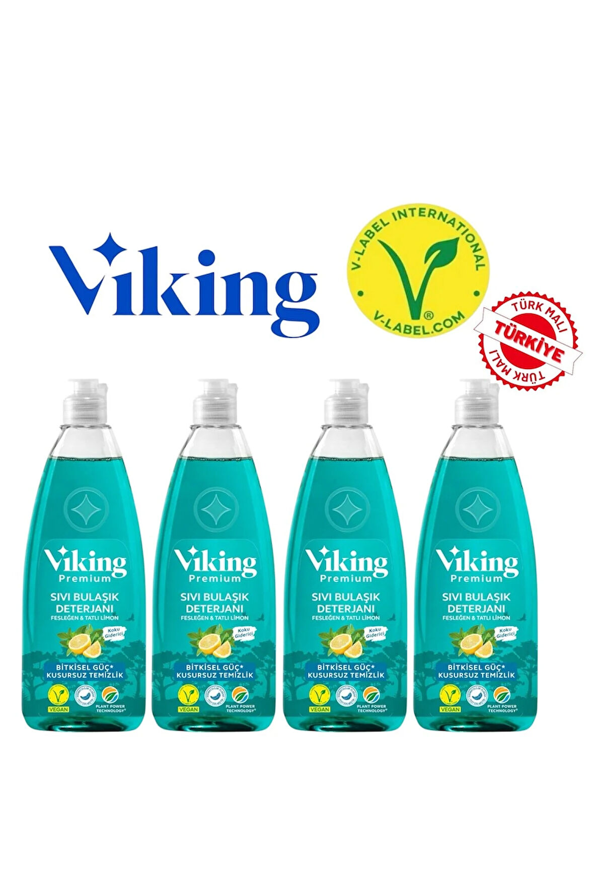Viking Premium Bulaşık Deterjanı Fesleğen & Limon 750 Ml 4 Adet