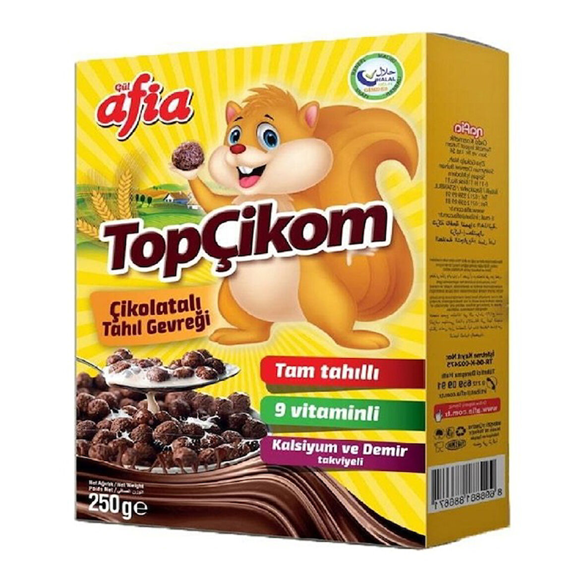 Afia Topçikom Çikolatalı Tahıl Gevreği 250 Gr