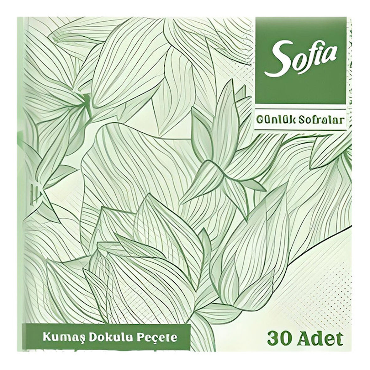 Sofia Misafir Peçetesi Yeşil Benekli 30'lu