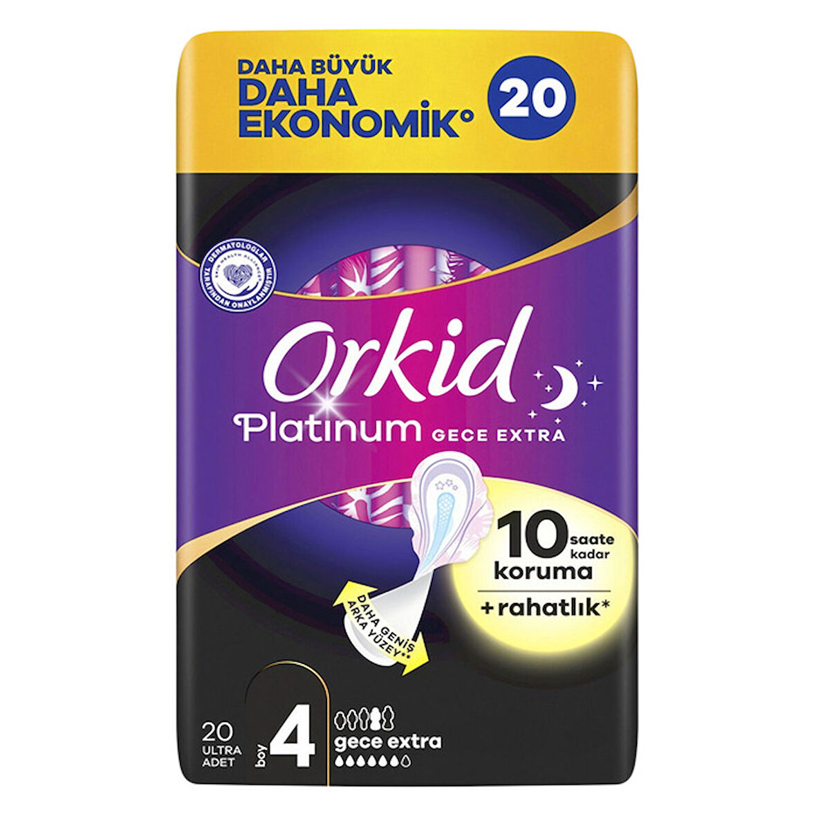 Orkid Ped Platinum Dörtlü Gece Extra 20'li
