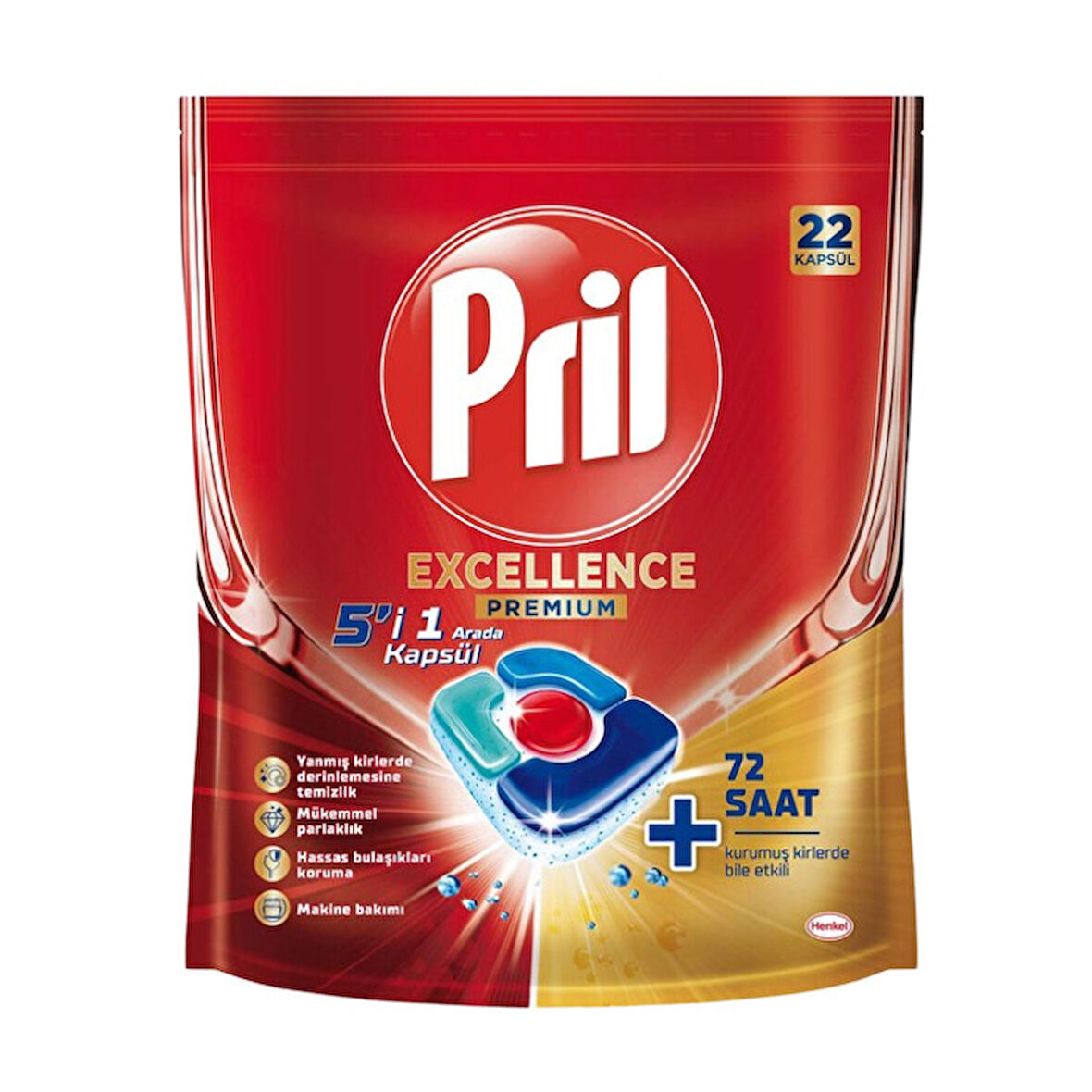 Pril Prill Excellence 5'i 1 Arada Bulaşık Makinesi Deterjanı 22 Kapsül