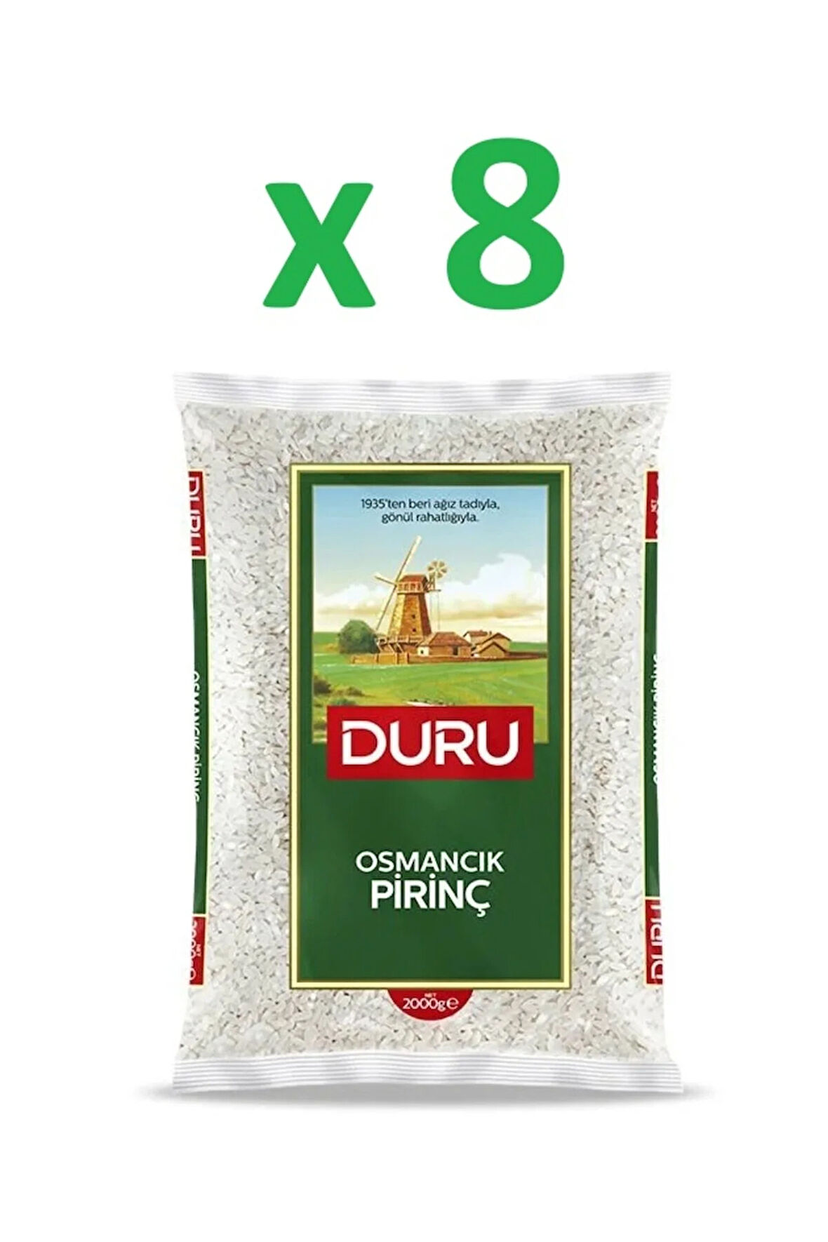 Duru Osmancık Pirinç 2000 g x 8 Adet ( 1 koli )