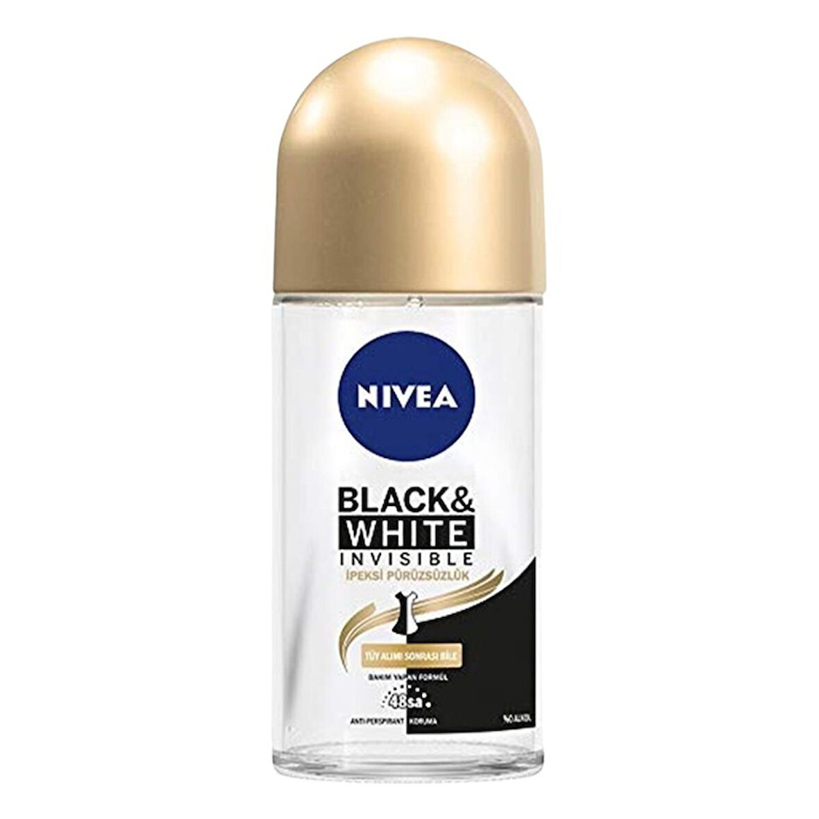 NIVEA Black & White Invisible - Ipeksi Pürüzsüzlük Roll On Deodorant 50