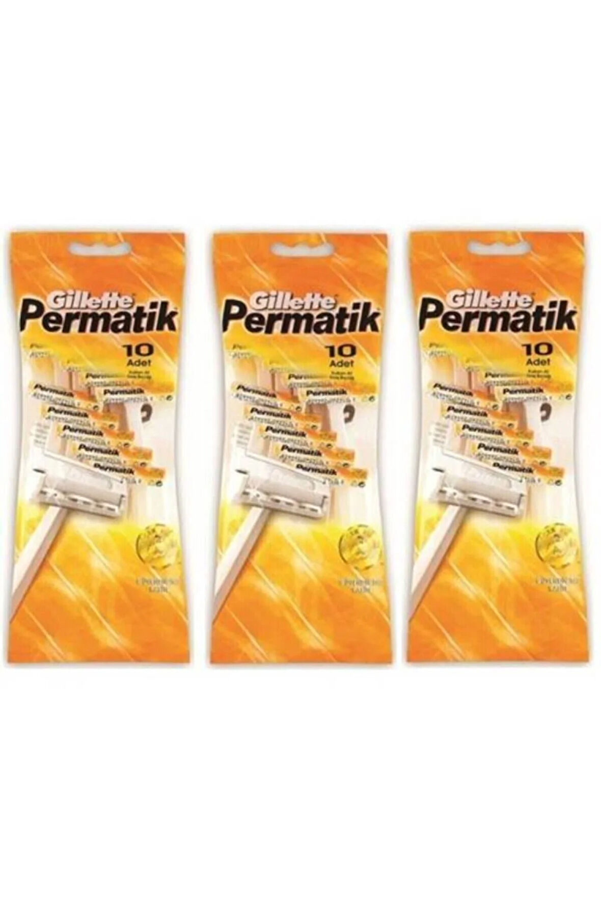 Gillette Permatik 10 Lu Poşet X 3 Adet