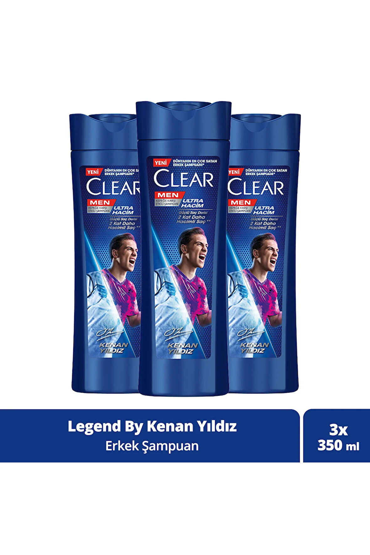 Clear Men Kepeğe Karşı Etkili Şampuan Kenan Yıldız 350 ml x3