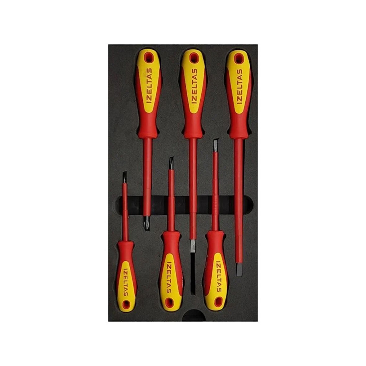 İzeltaş 4140 00 9106 1000V İzoleli Elektrikçi Tornavida Seti (6 Parça)