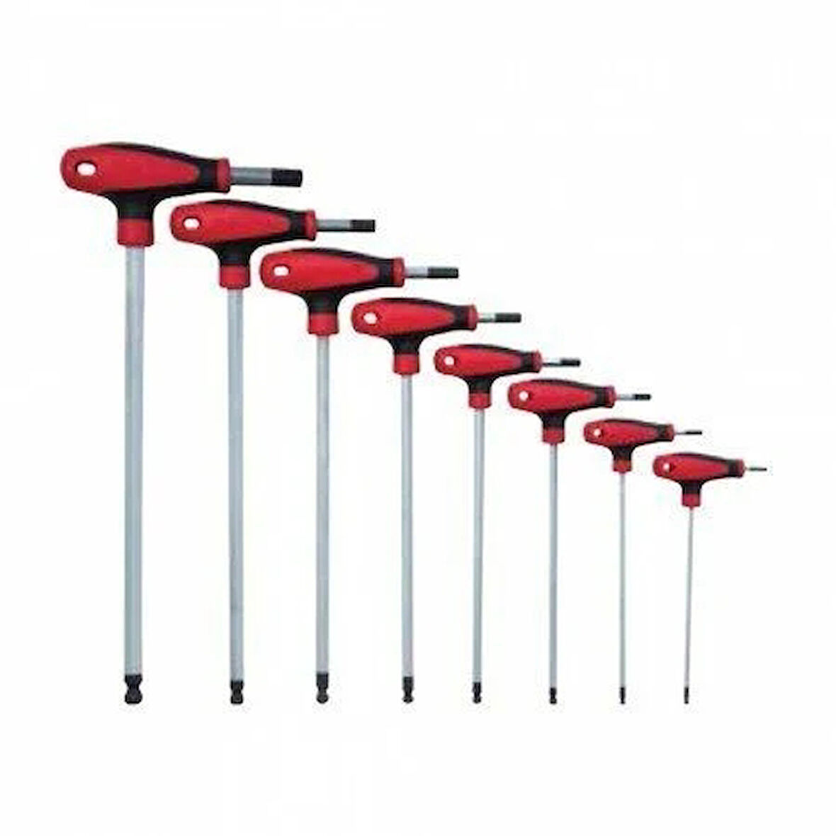 İzeltaş 4921 00 8108 T Tipi Yuvarlak Başlı Allen Anahtar Takımı (8 Parça, mm)