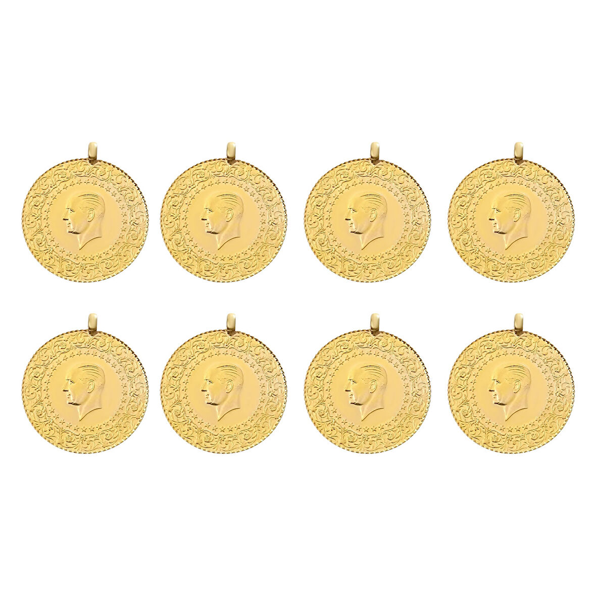 İstanbul Bilezik Yeni Kulplu Ziynet Çeyrek Altın 8 Adet