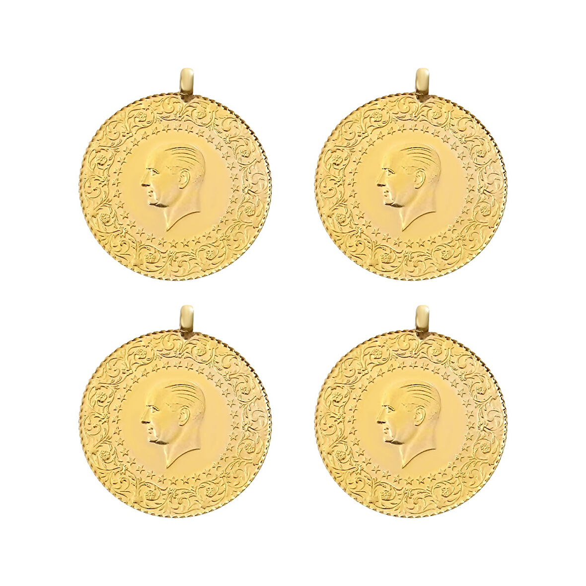 İstanbul Bilezik Yeni Kulplu Ziynet Yarım Altın 4 Adet