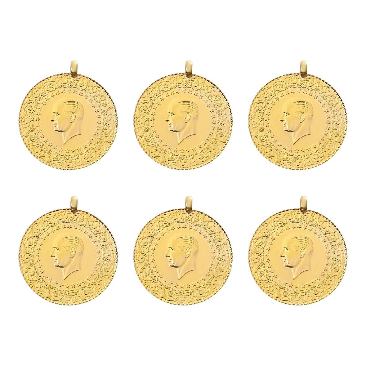 İstanbul Bilezik Yeni Kulplu Ziynet Yarım Altın 6 Adet