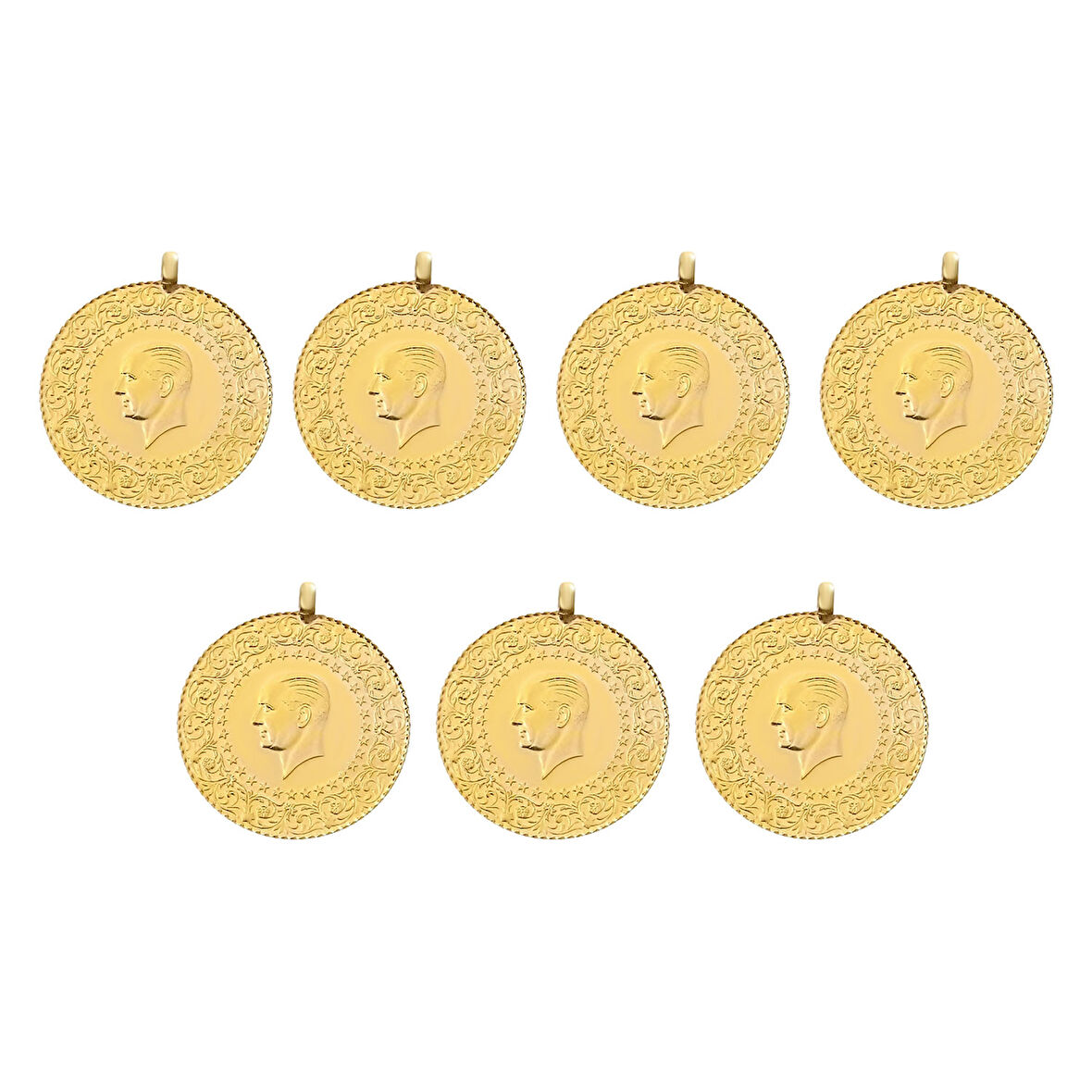 İstanbul Bilezik Yeni Kulplu Ziynet Yarım Altın 7 Adet