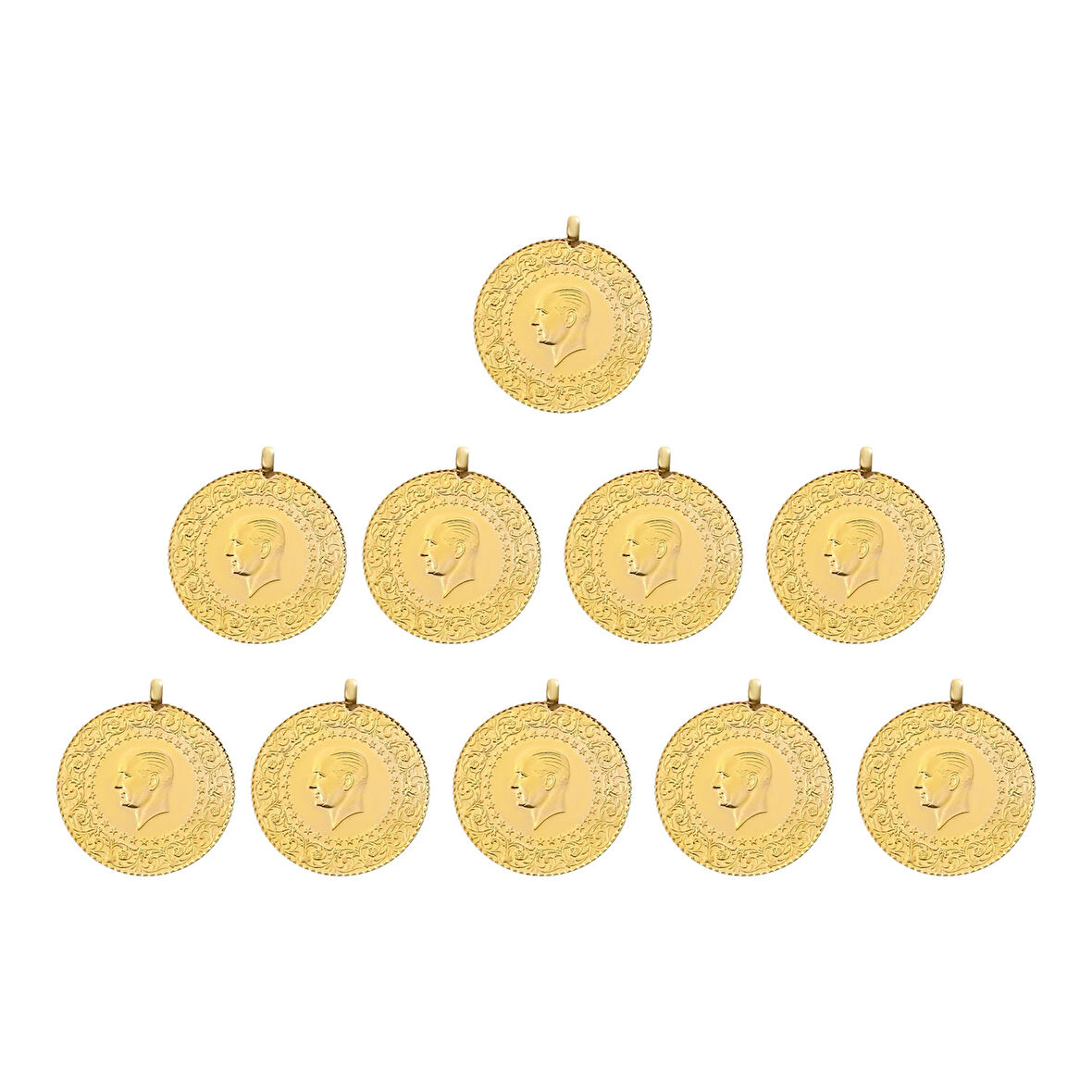 İstanbul Bilezik Yeni Kulplu Ziynet Tam Altın 10 Adet