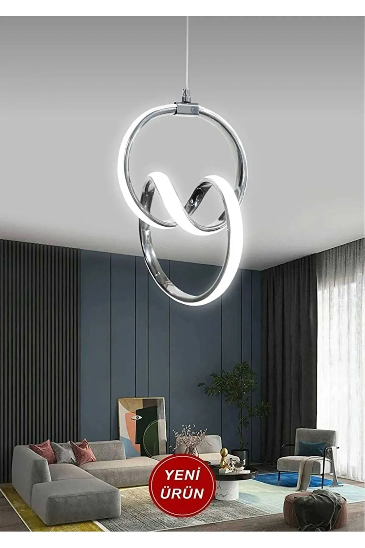 Modern Krom Kaplama Sarkıt Led Avize Oturma Odası Çocuk Odası Koridor Beyaz Işık