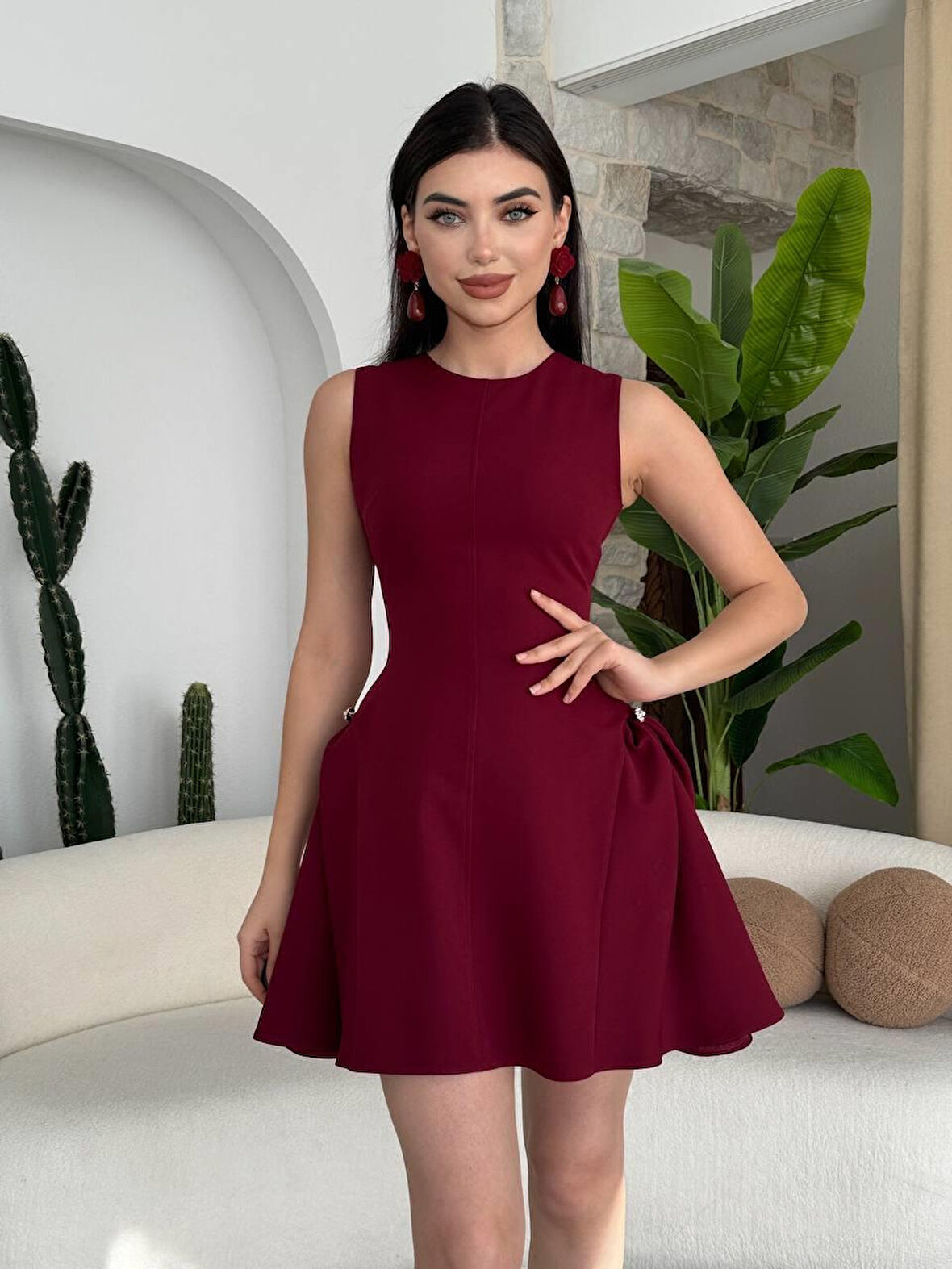 Modavera More İnci Detaylı Elbise