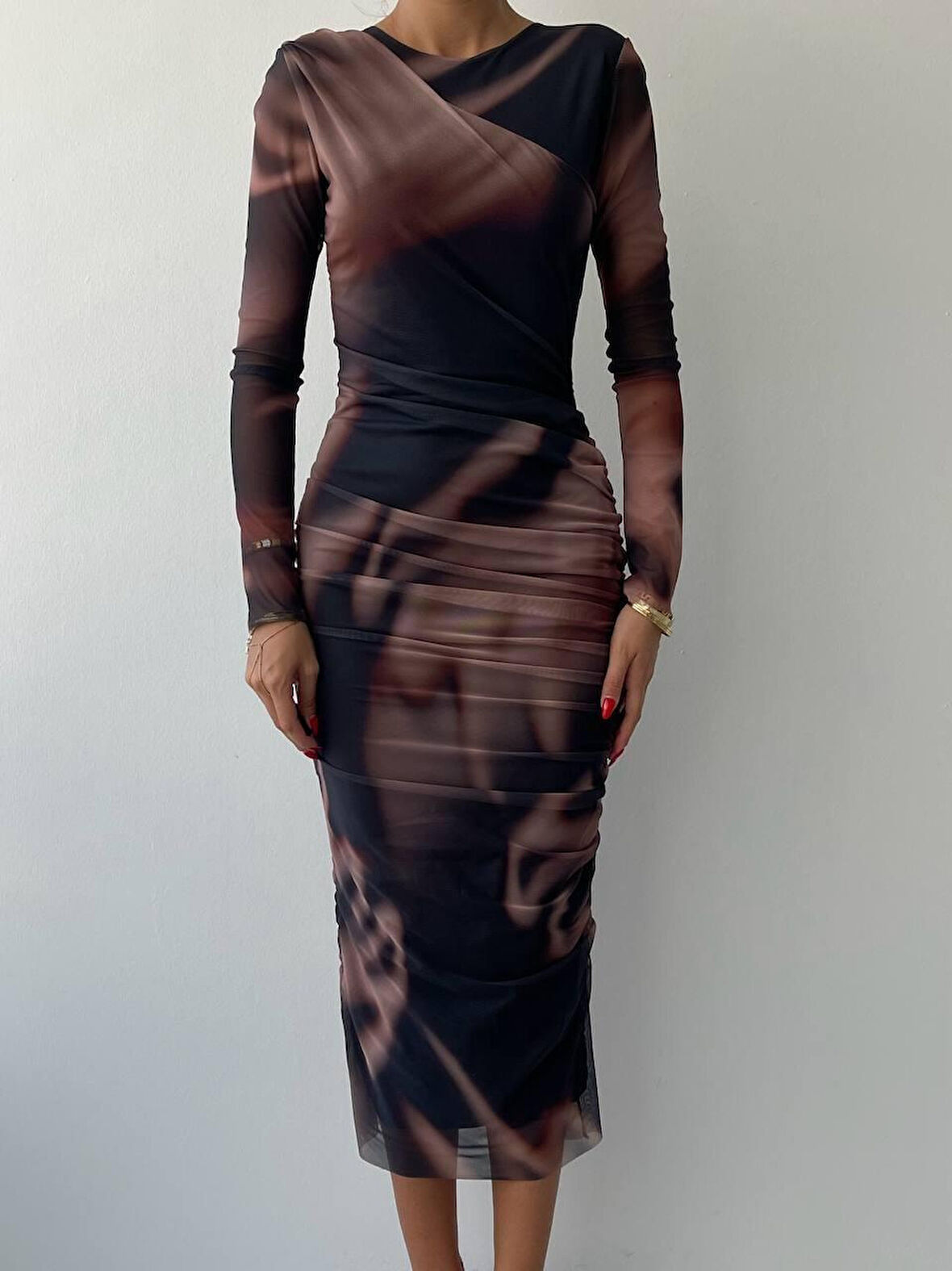 Modavera Amarone Tül Elbise