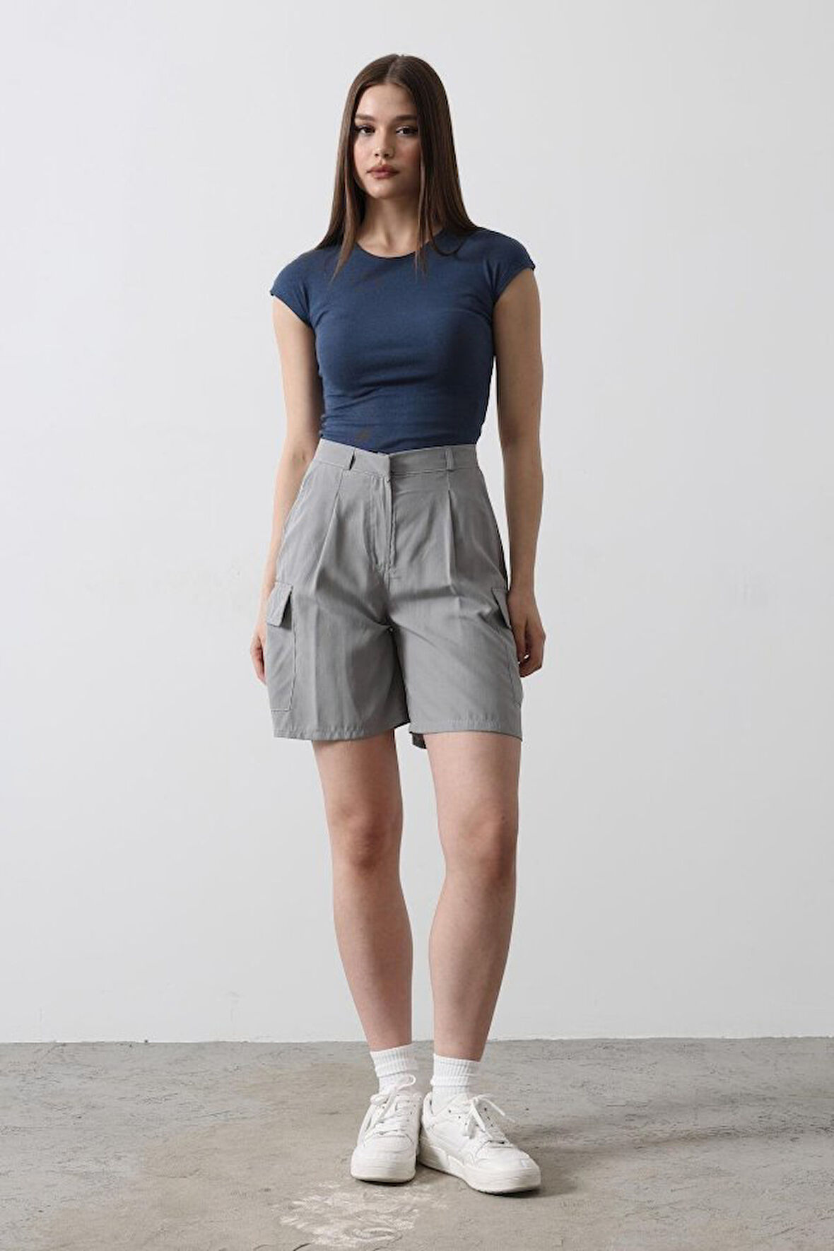 Modavera Cargo Cepli Şort - Gri