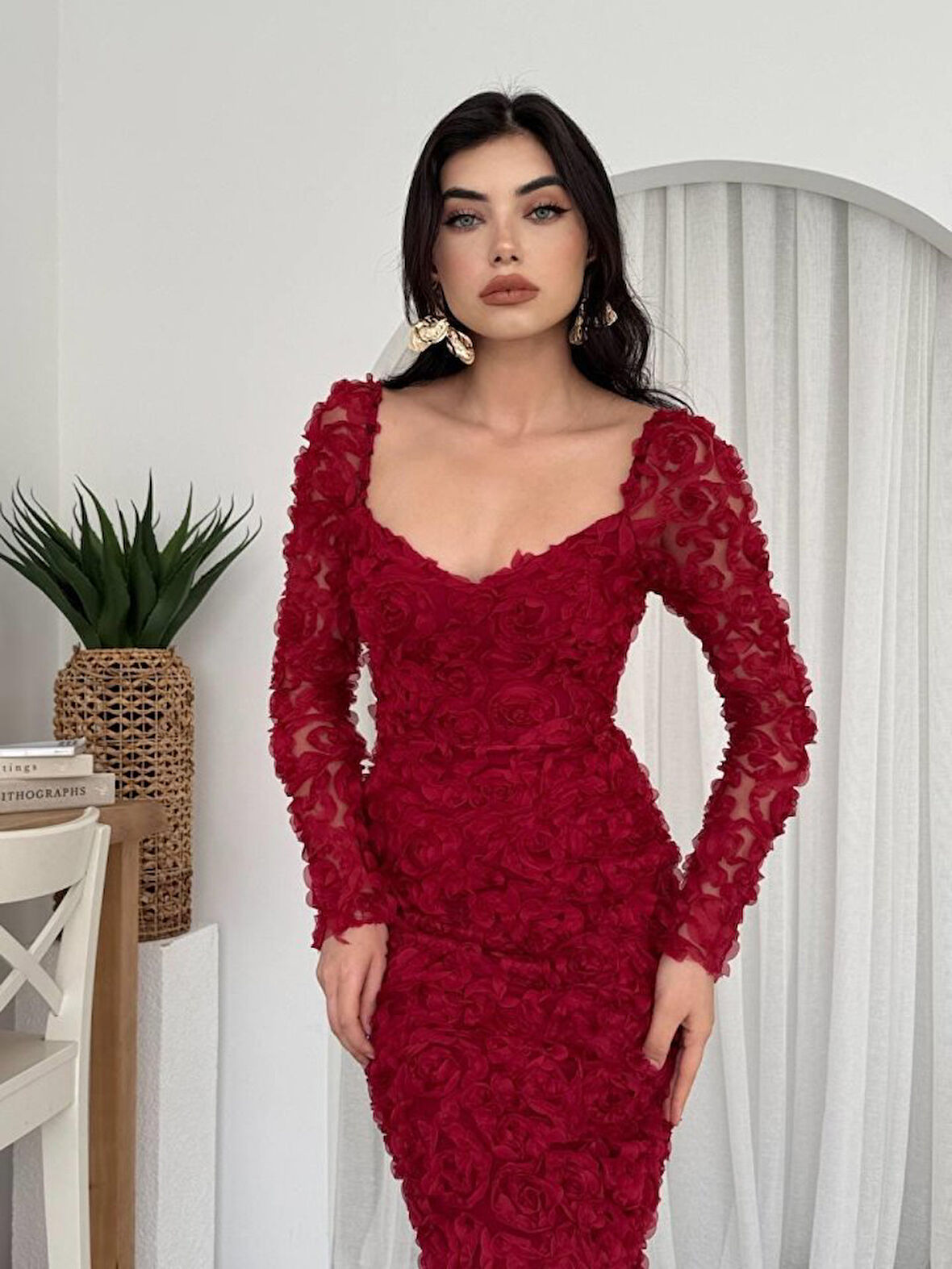 Modavera Folers Çiçek Desenli Elbise