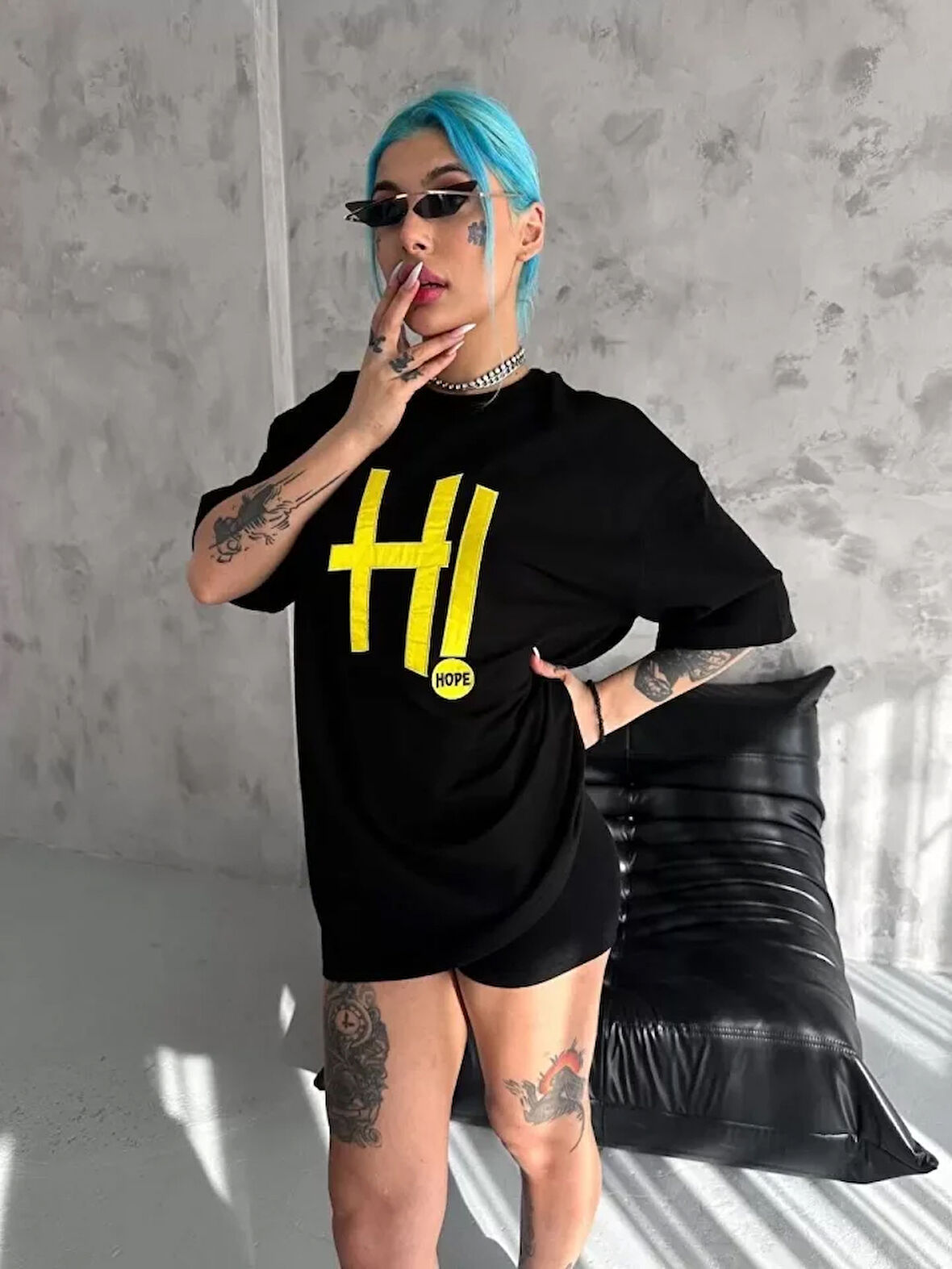 Modavera Unisex Nakış İşlemeli T-Shirt - Siyah