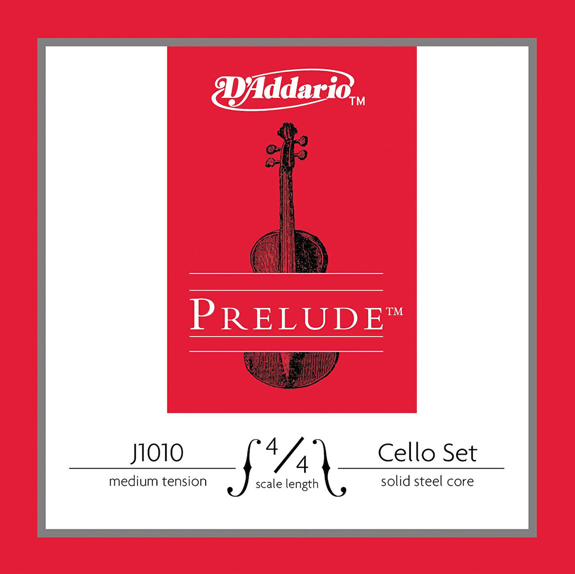 DADDARIO J101044M-B10 CELLO TEL SETİ, PRELUDE, 10 SETLİK PAKET, 4/4