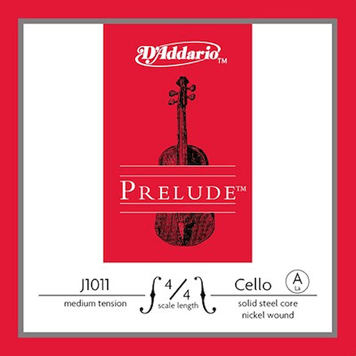 DADDARIO J1011 CELLO TEK TEL, PRELUDE, 4/4, A-(LA), MEDIUM