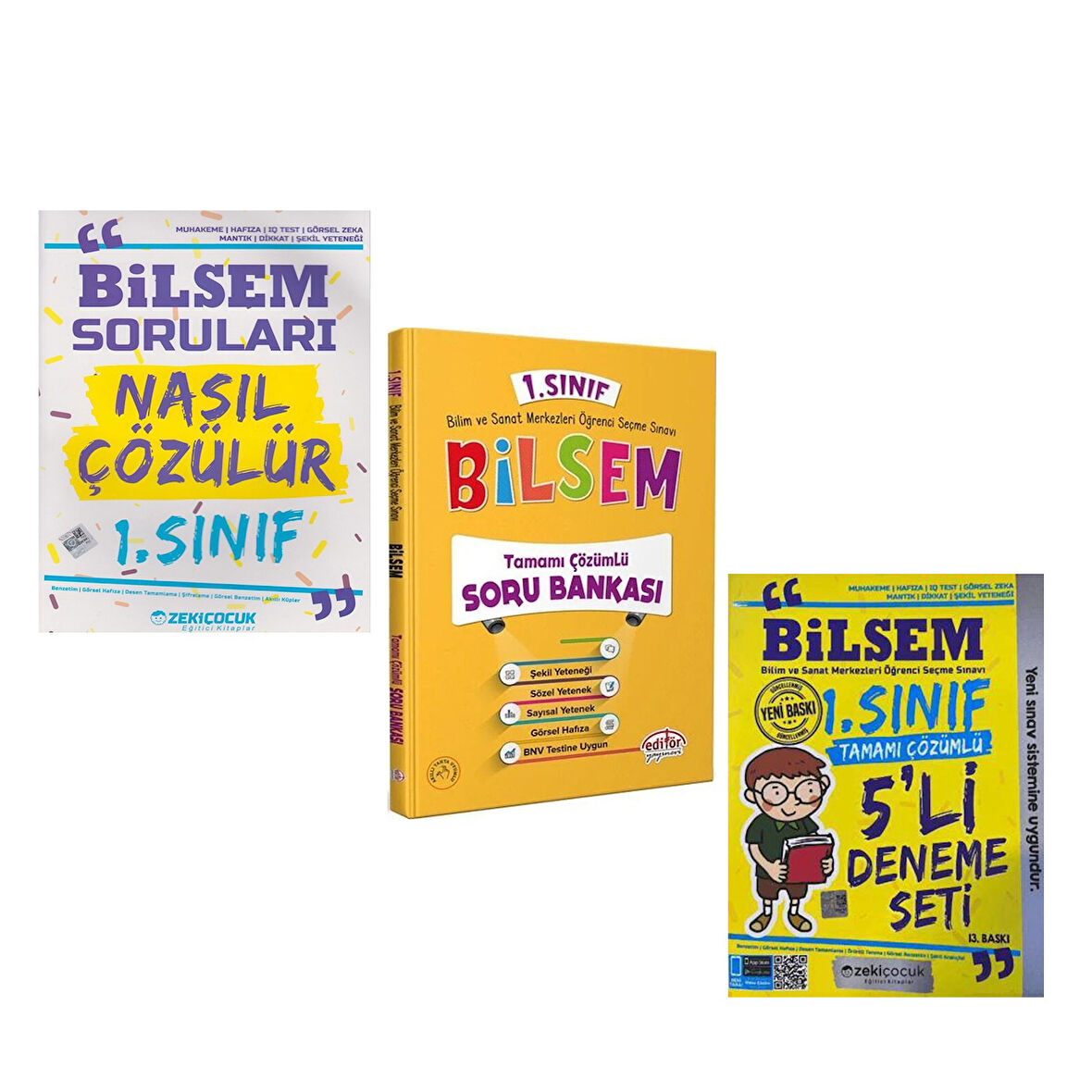 Editör 1. Sınıf Bilsem Soru ve Zeki Çocuk Bilsem Soruları Nasıl Çözülür ile Deneme Seti 3 Kitap