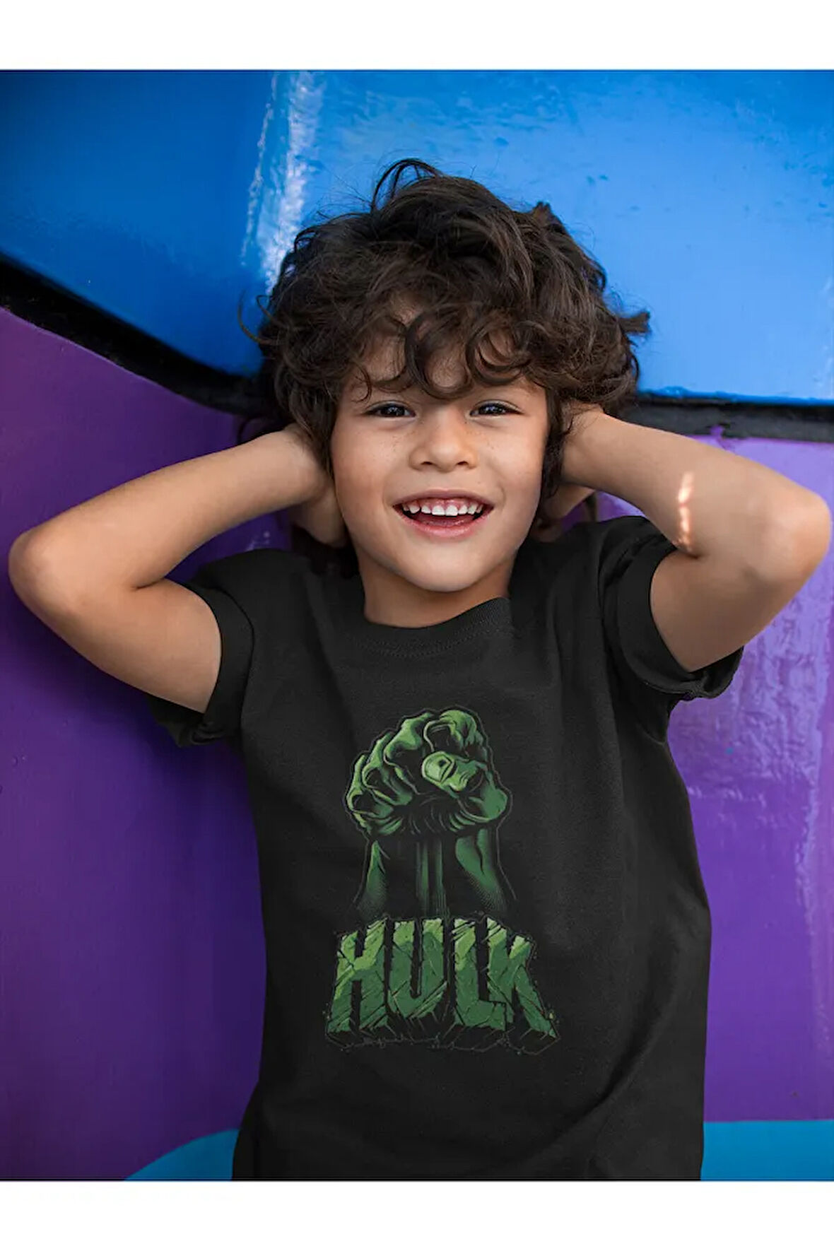 Tasarım Hulk Baskılı Unisex Avengers Film Çocuk Tişört (1-12 Yaş)