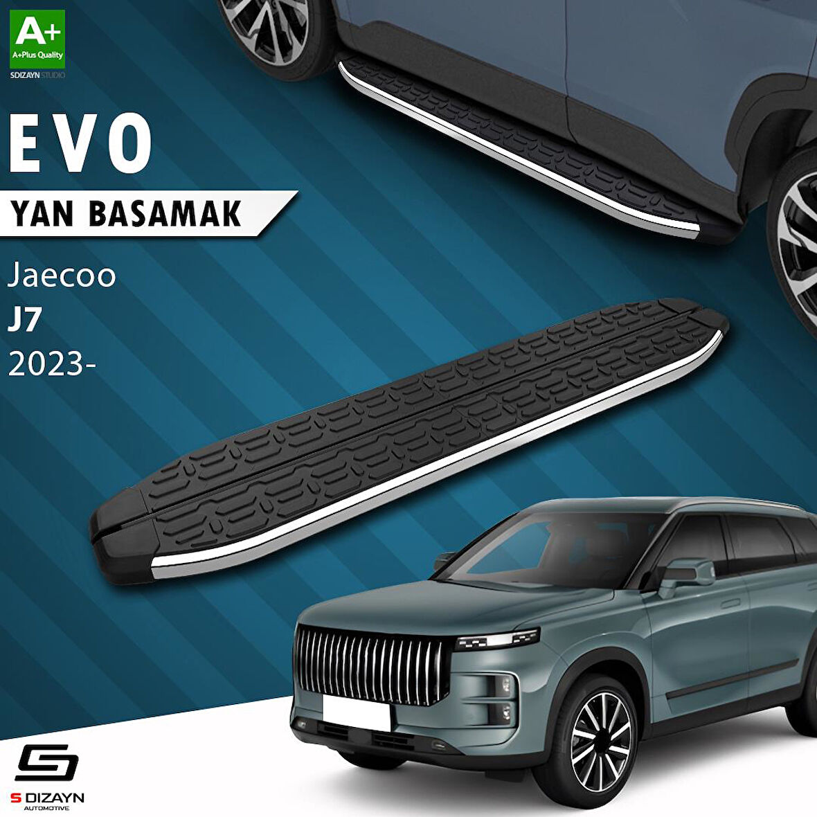 S-Dizayn Jaecoo J7 Evo Krom Yan Basamak 183 Cm 2023 Üzeri