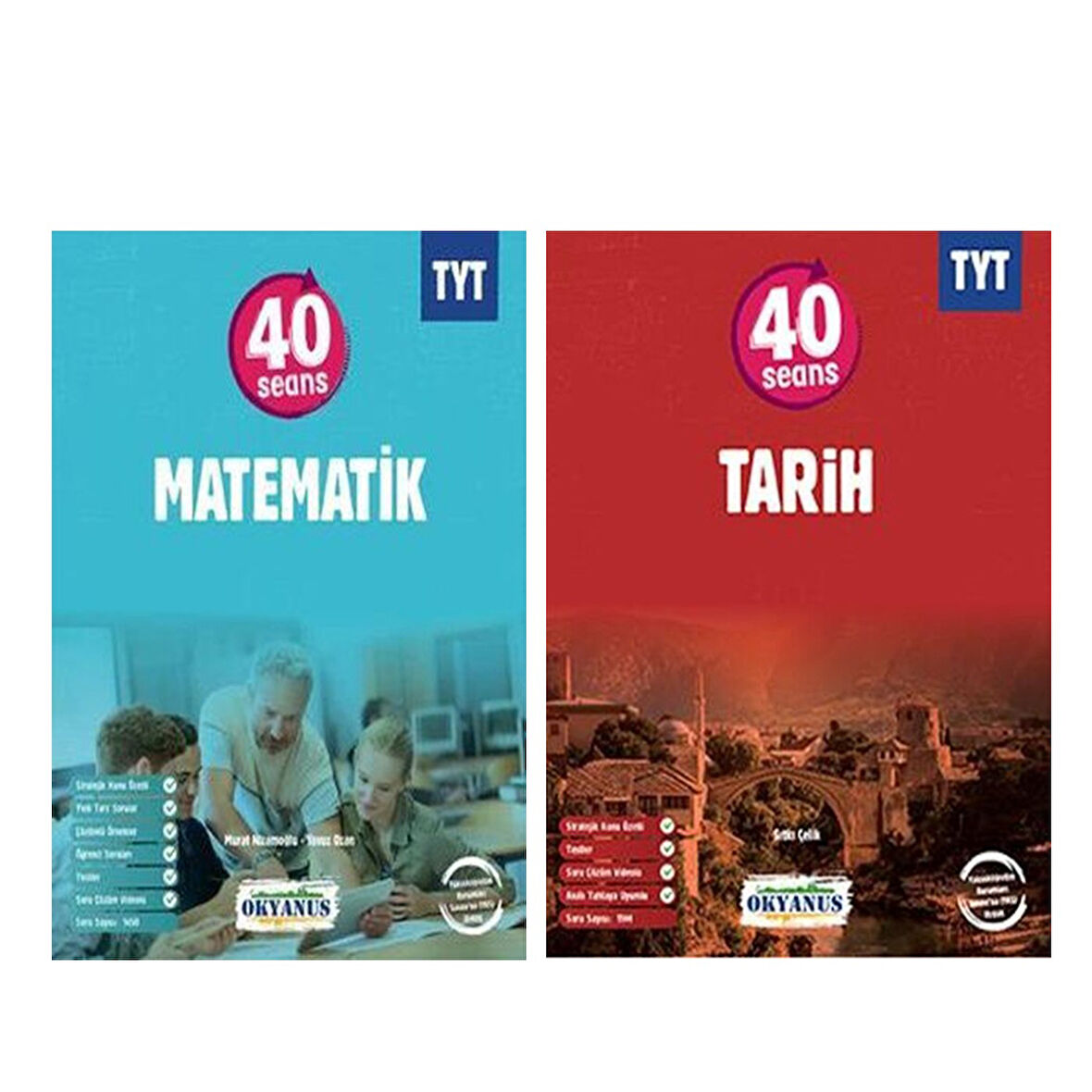 Okyanus TYT Matematik ve Tarih 40 Seansta Soru Bankası Seti 2 Kitap