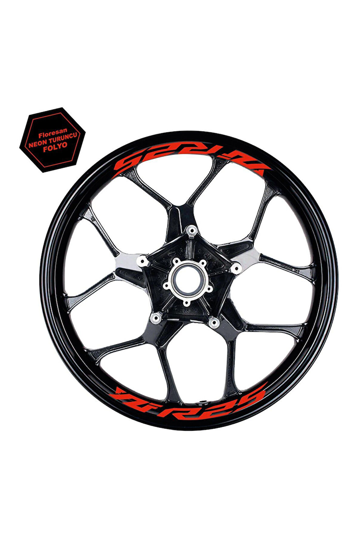 Yamaha Yzf R25 Yazılı 8Li Jant İçi Yazı Sticker Etiket Neon Turuncu