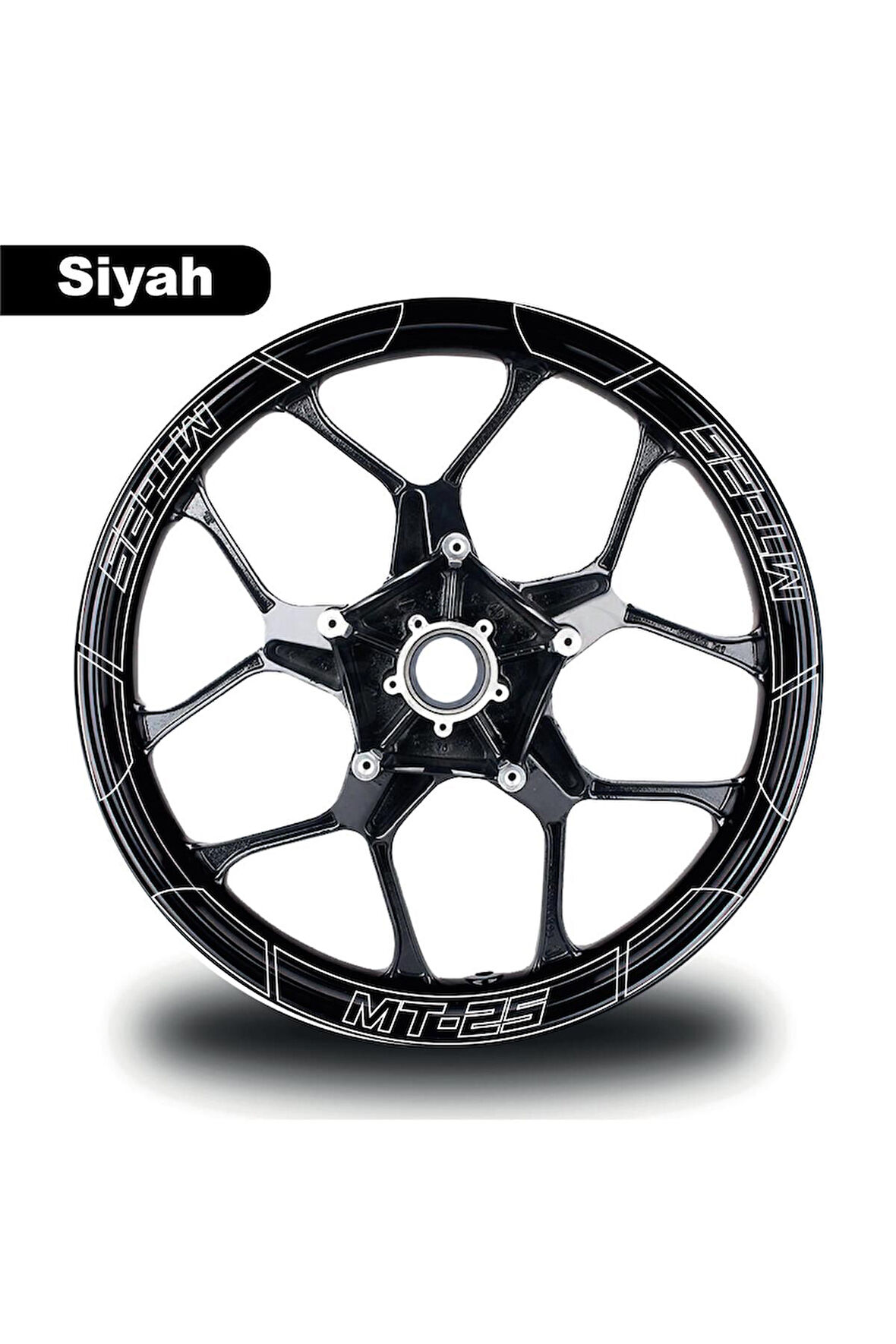 Siyah Yamaha MT-25 Geniş Jant Sticker Etiket Modeli