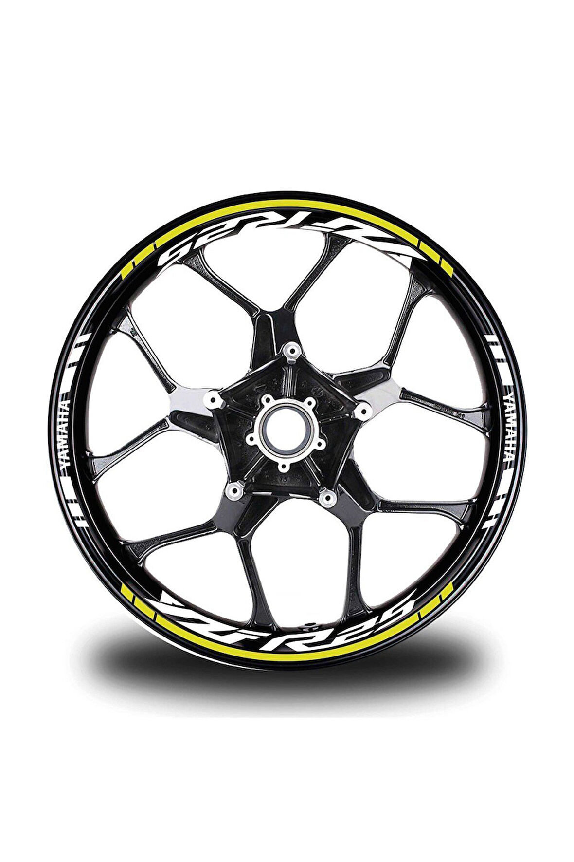 Sarı Yamaha YZF R25 Takım Jant Sticker Etiket