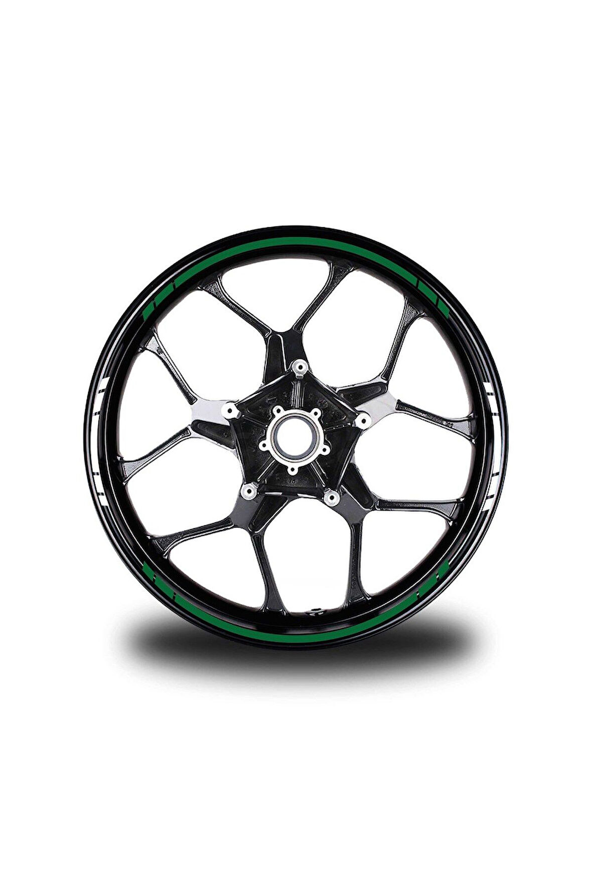 Yazısız Uzun Kısa Kesikli Çift Renk 16'lı Jant Sticker Modeli