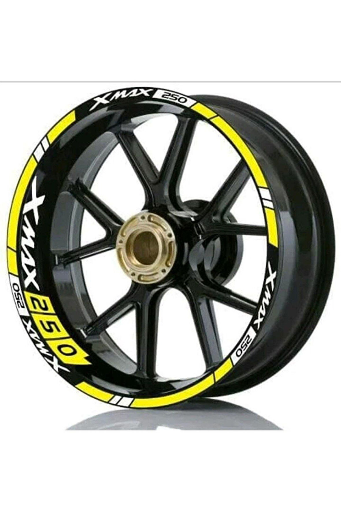 Xmax 250 Yazılı Kesikli Jant Sticker Etiket Modeli