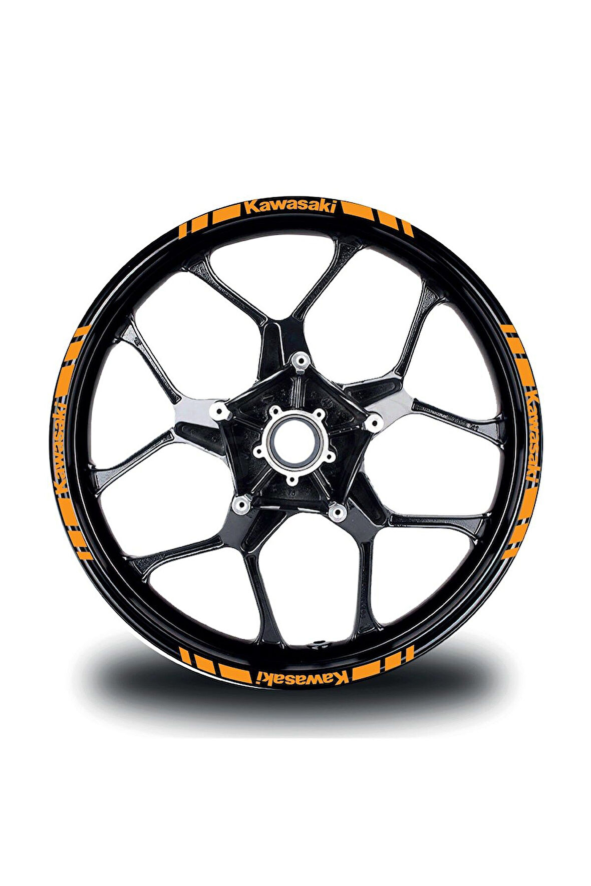 Kawasakı Yazılı Kısa Dış Şerit 16'lı Tek Renk Jant Sticker Modeli