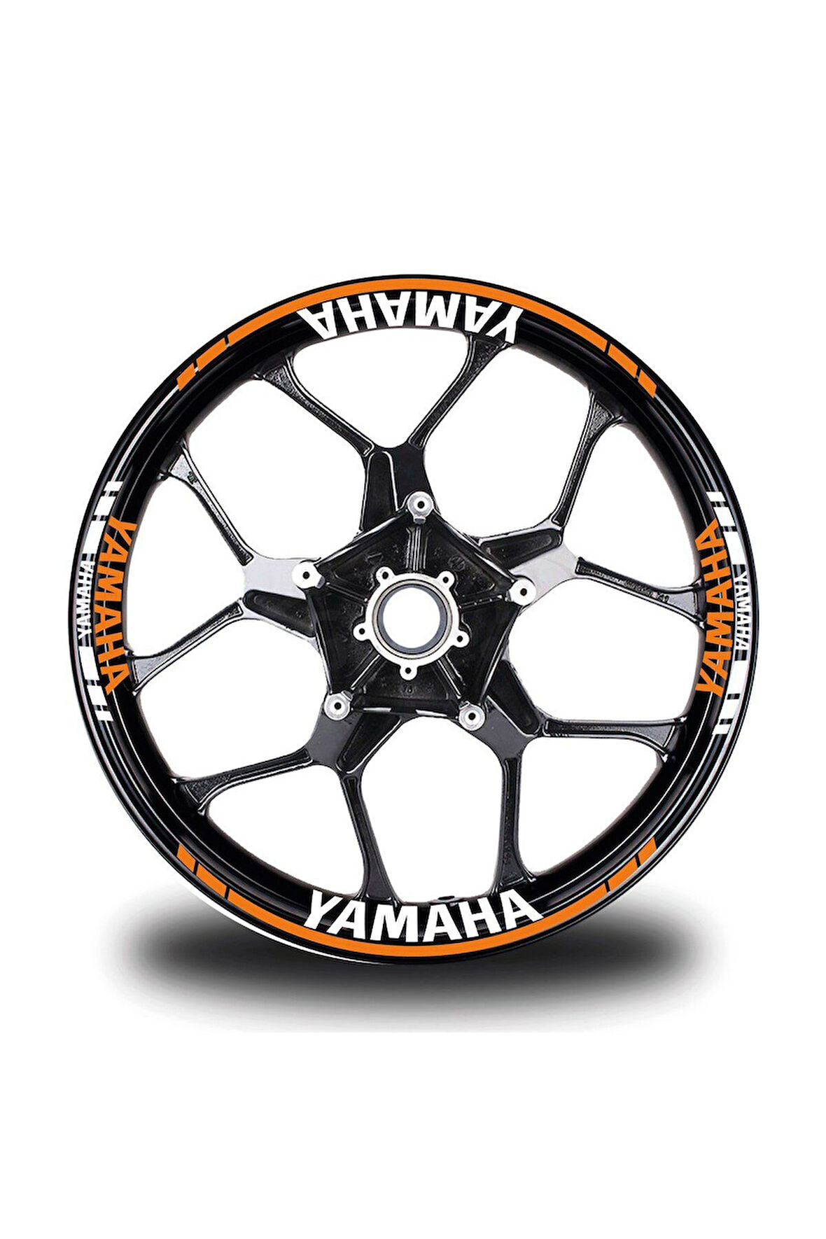 Yamaha Yazılı Neon Turuncu Takım Jant Sticker Modeli
