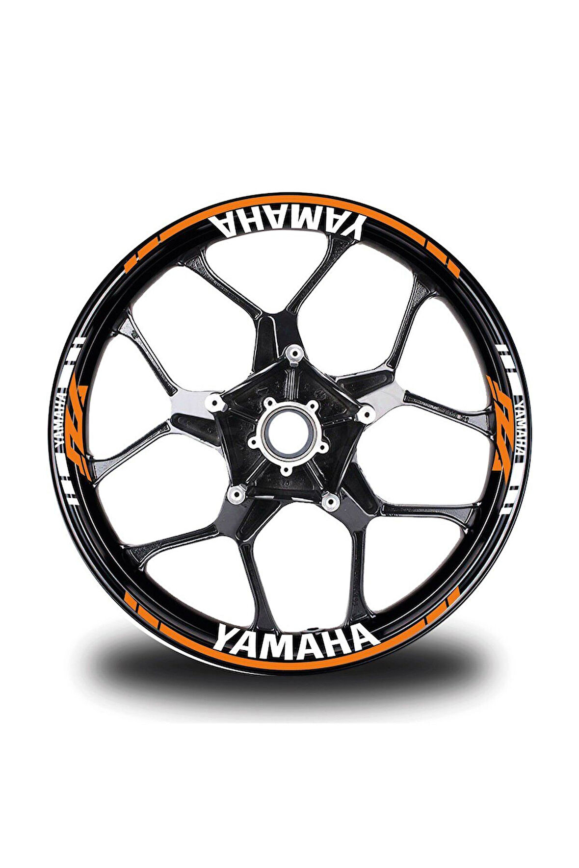 Yamaha YZF Yazılı Neon Turuncu Takım Jant Sticker Modeli