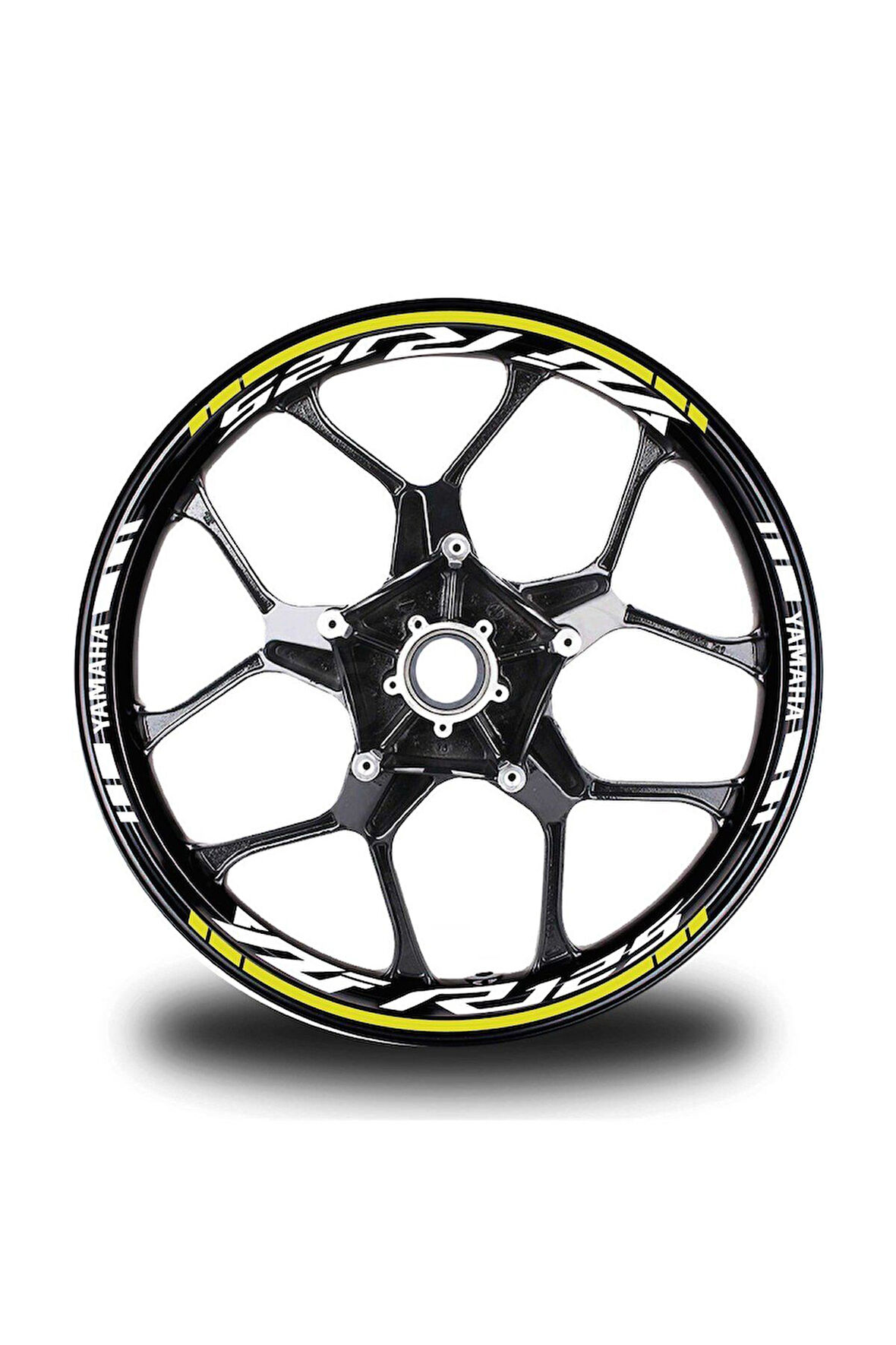 Sarı Yamaha YZF R125 Takım Jant Sticker Etiket