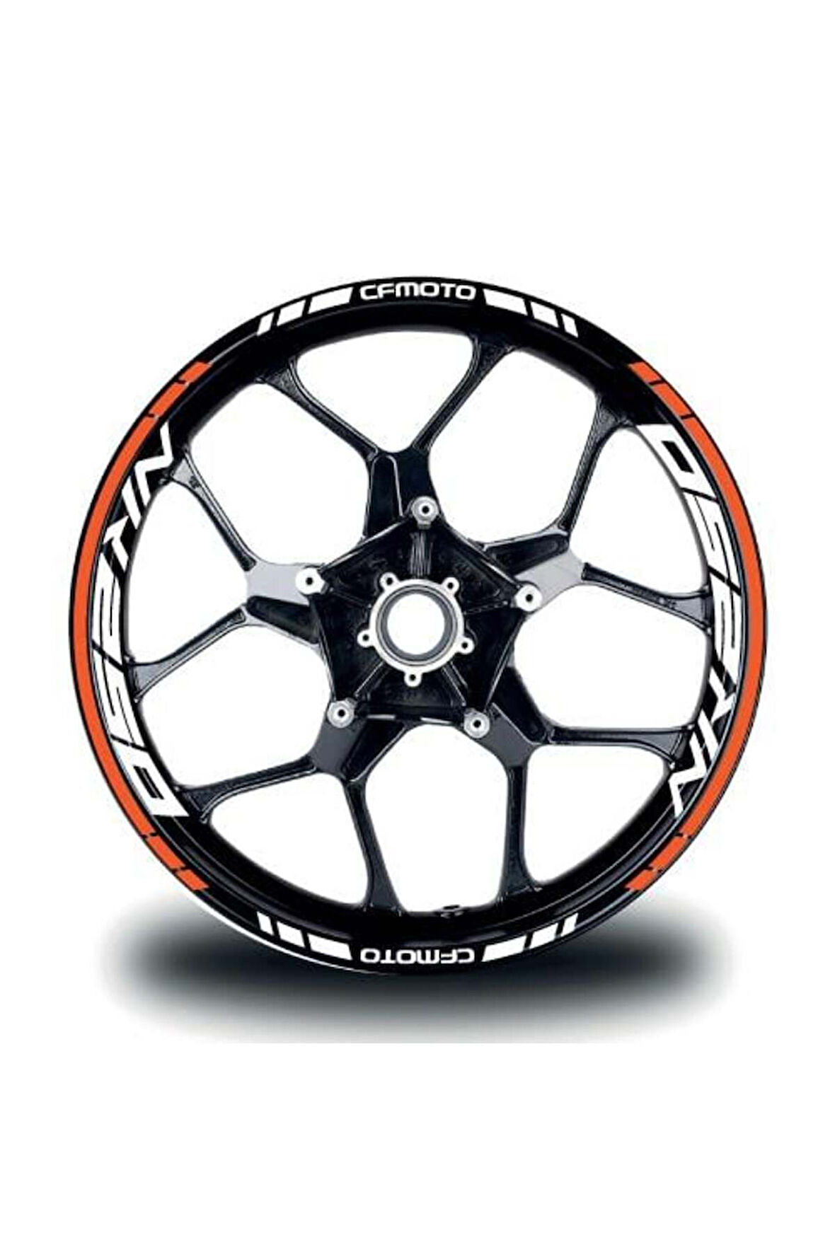 CFMOTO NK250 Jant Sticker İç & Dış Takım Etiket Modeli Turuncu - Beyaz