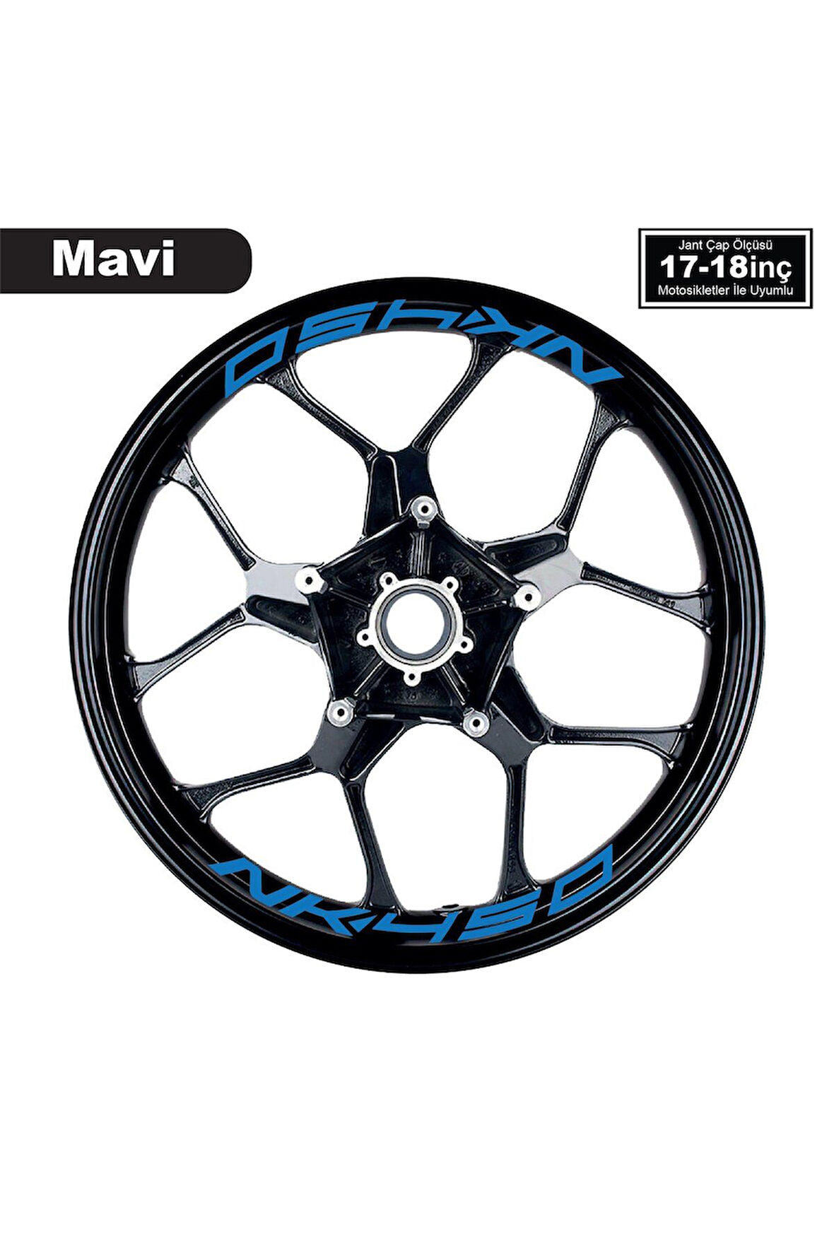 Mavi CFMOTO 450NK Yazılı 8 Li Jant İçi Yazı Sticker