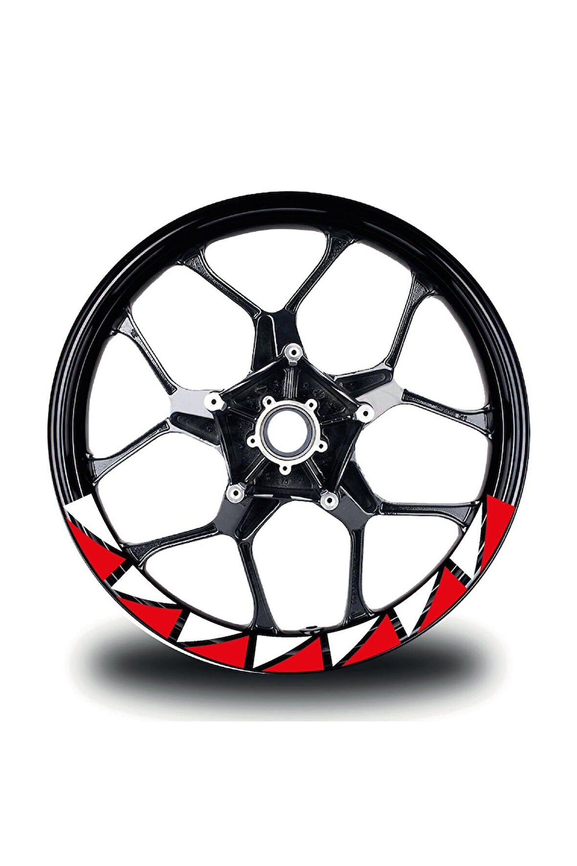 CFMOTO 450SR Jant Sticker Yarım Daire İç & Dış Üçgen Kaplama Etiket Modeli Kırmızı -