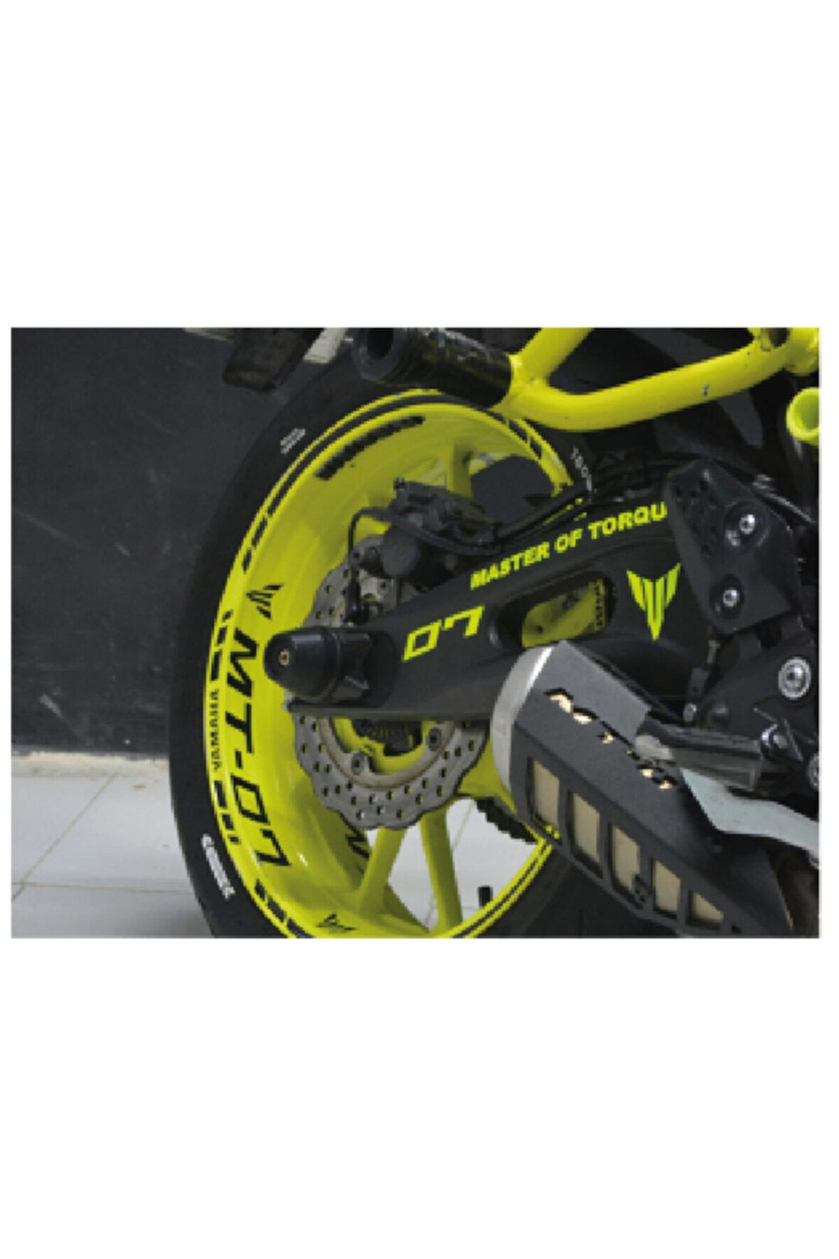 Yamaha Mt-07 Siyah Jant Şerit Stıcker Modeli