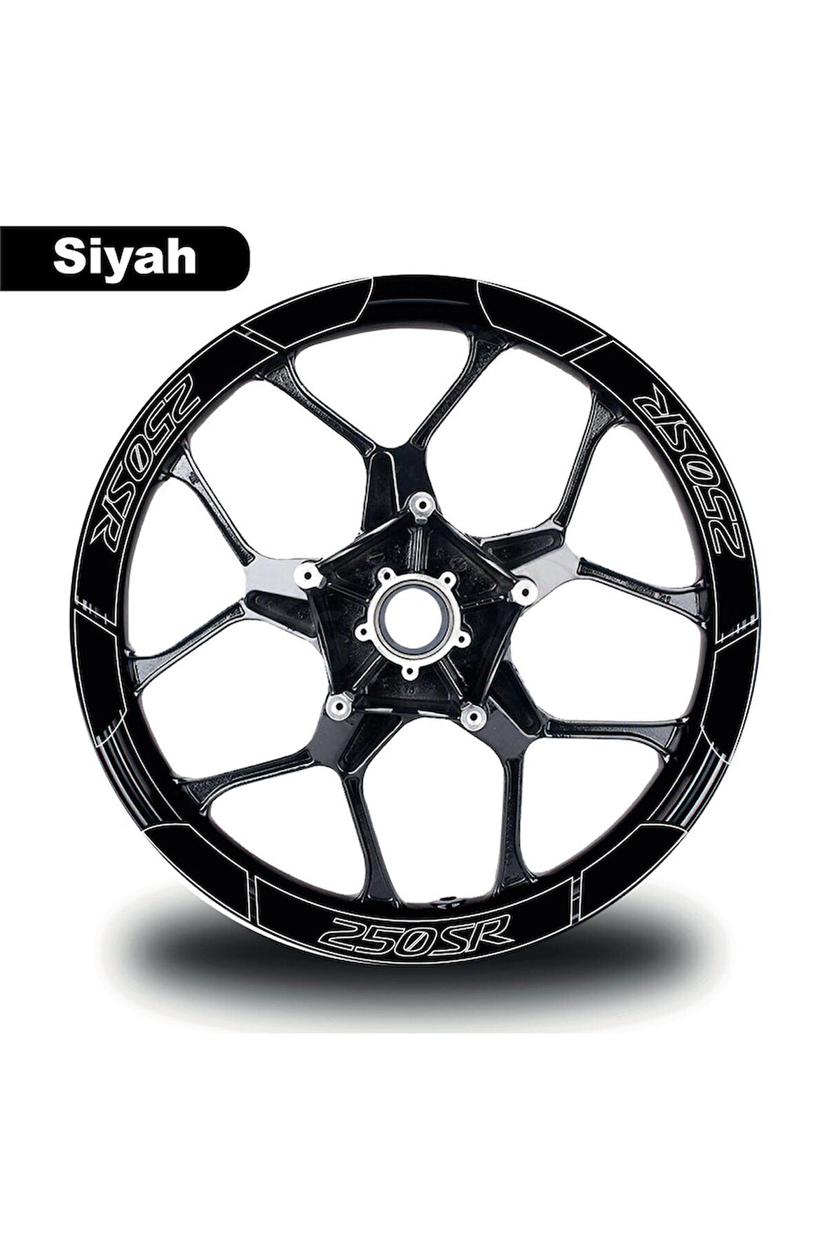 Siyah Cf Moto 250 Sr Geniş Jant Sticker Etiket Modeli