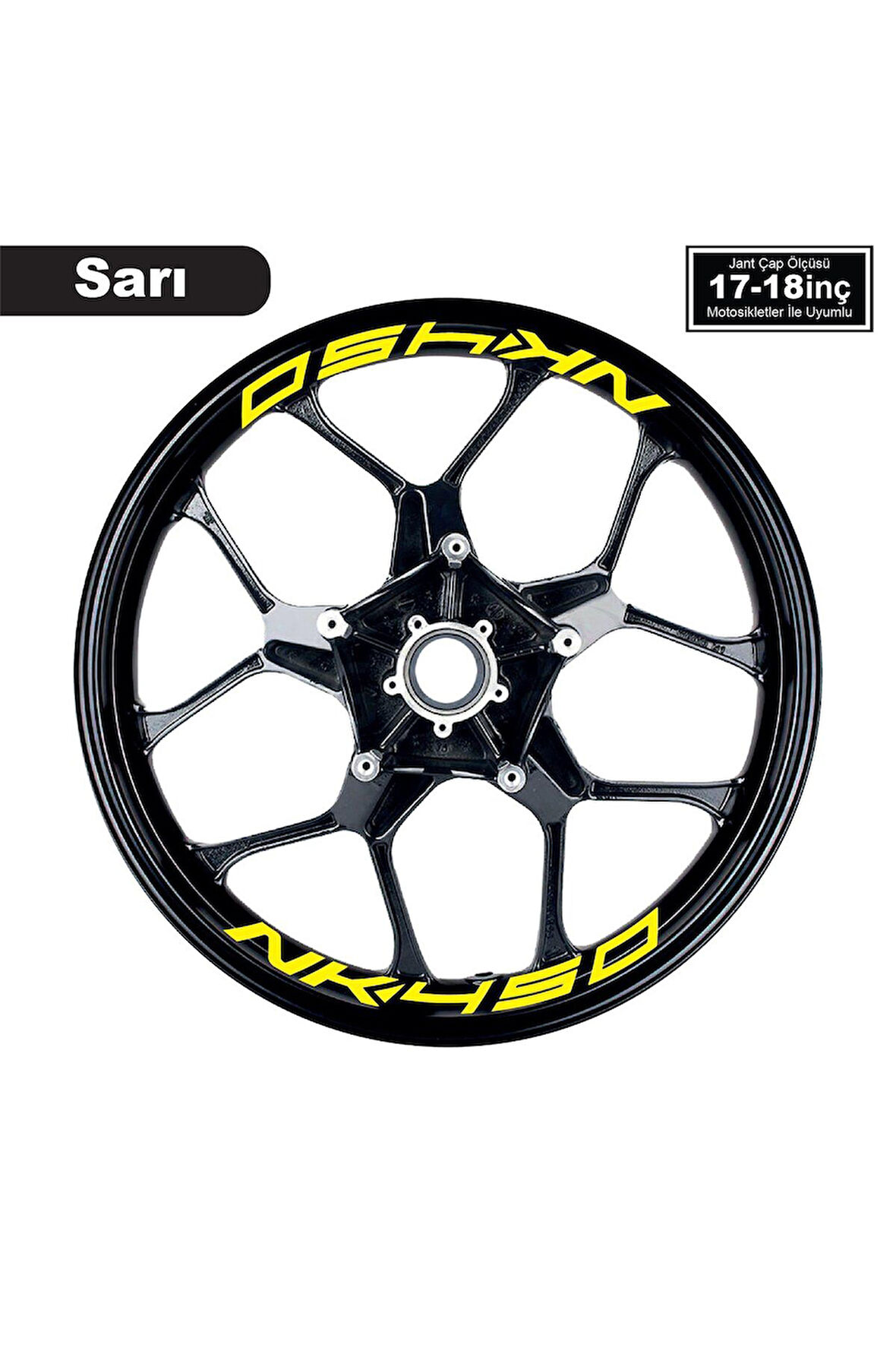 Sarı CFMOTO 450NK Yazılı 8 Li Jant İçi Yazı Sticker