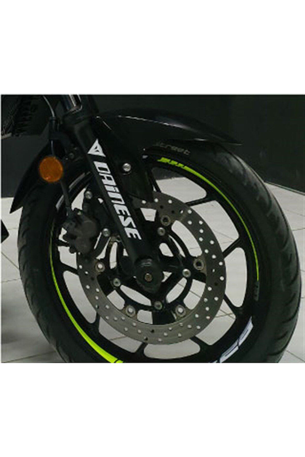 Yamaha MT 25 Neon Yeşil Jant Dışı Şerit Sticker Etiket Modeli uyumlu