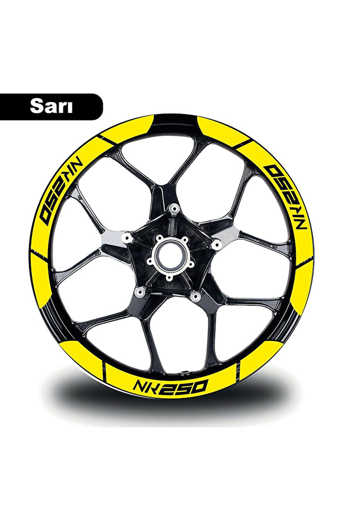 Sarı CF MOTO 250 SR Geniş Jant Sticker Etiket Modeli