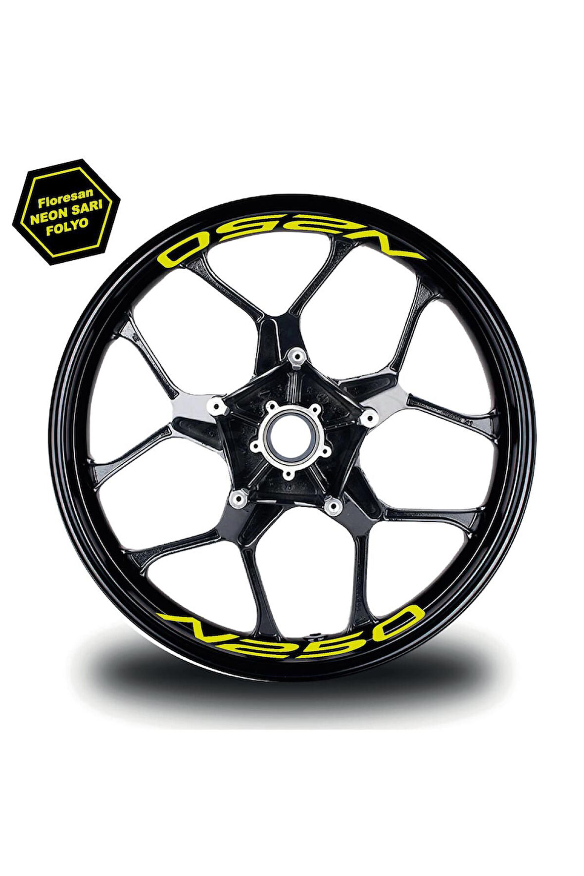 Bajaj N250 Jant İçi Yazı Sticker Modeli Neon Sarı