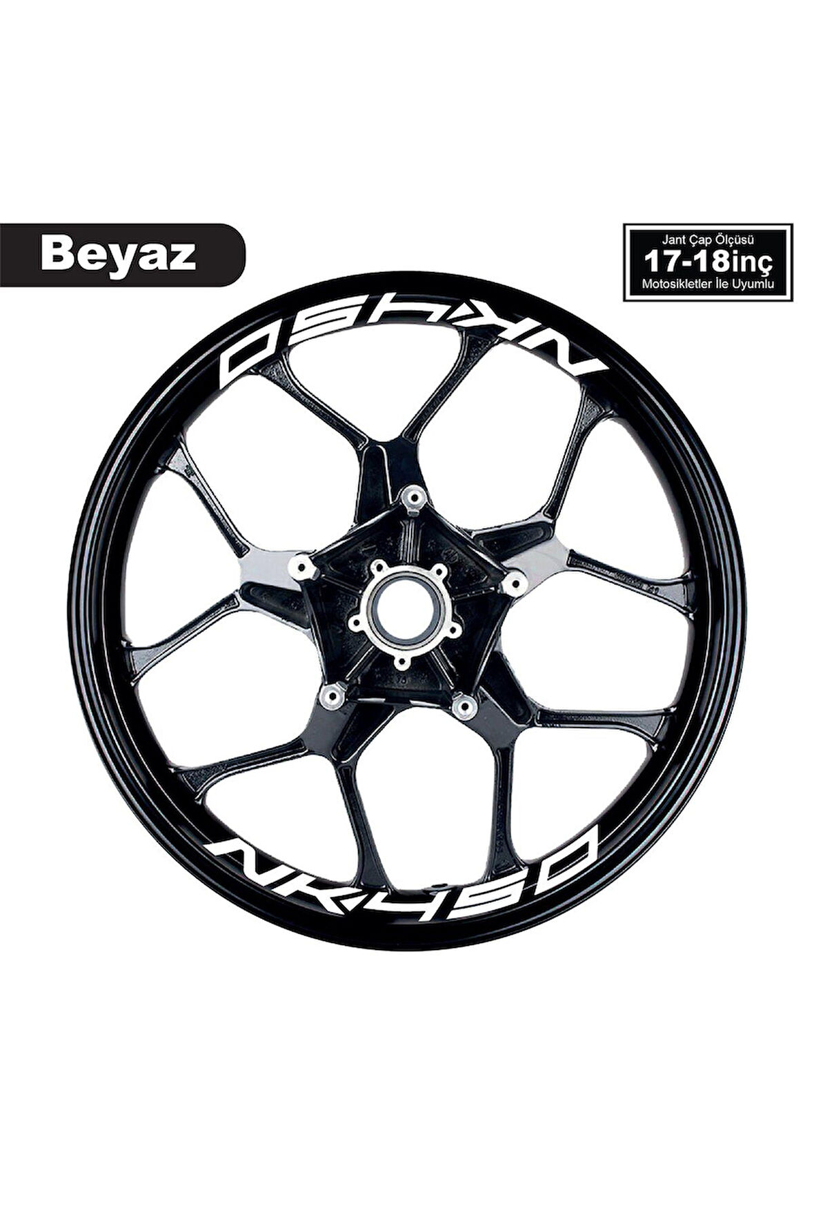 Beyaz CFMOTO 450NK Yazılı 8 Li Jant İçi Yazı Sticker