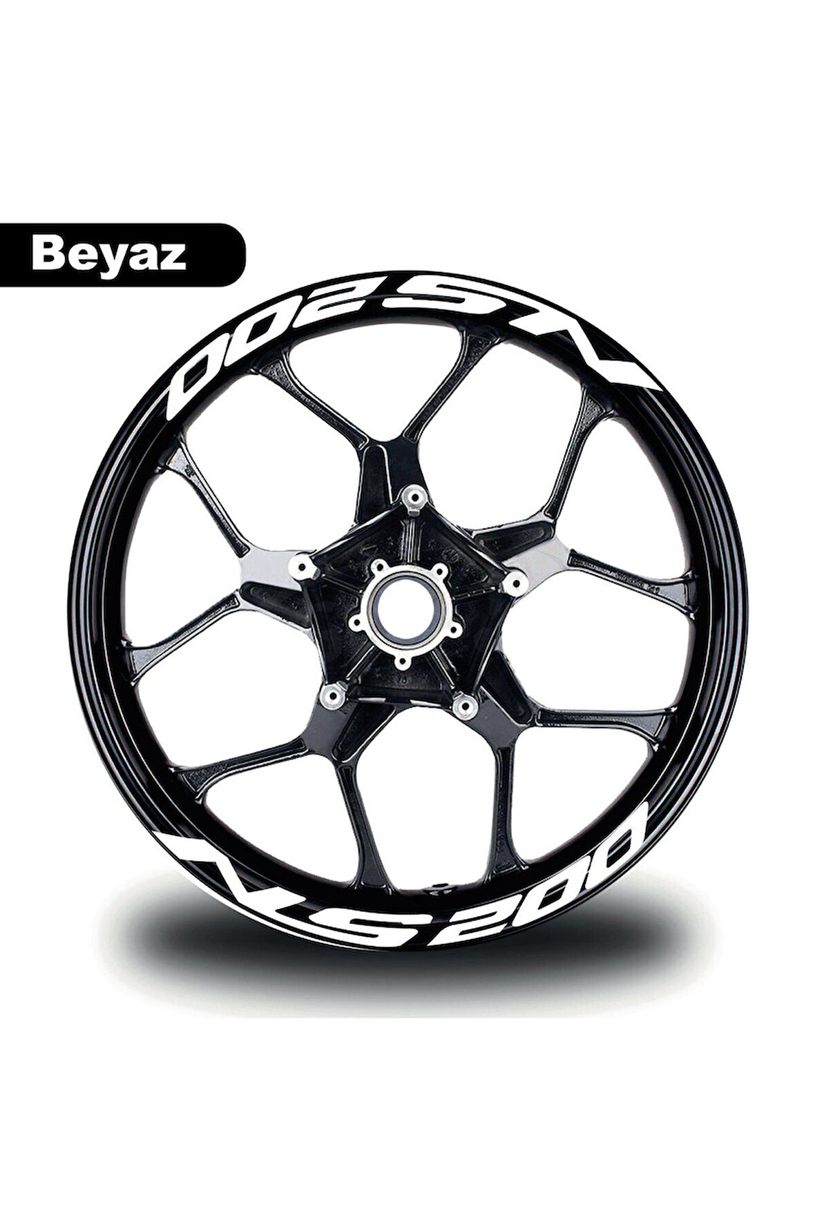 Bajaj Pulsar NS 200 Yazılı 8 Li Jant İçi Yazı Sticker Beyaz